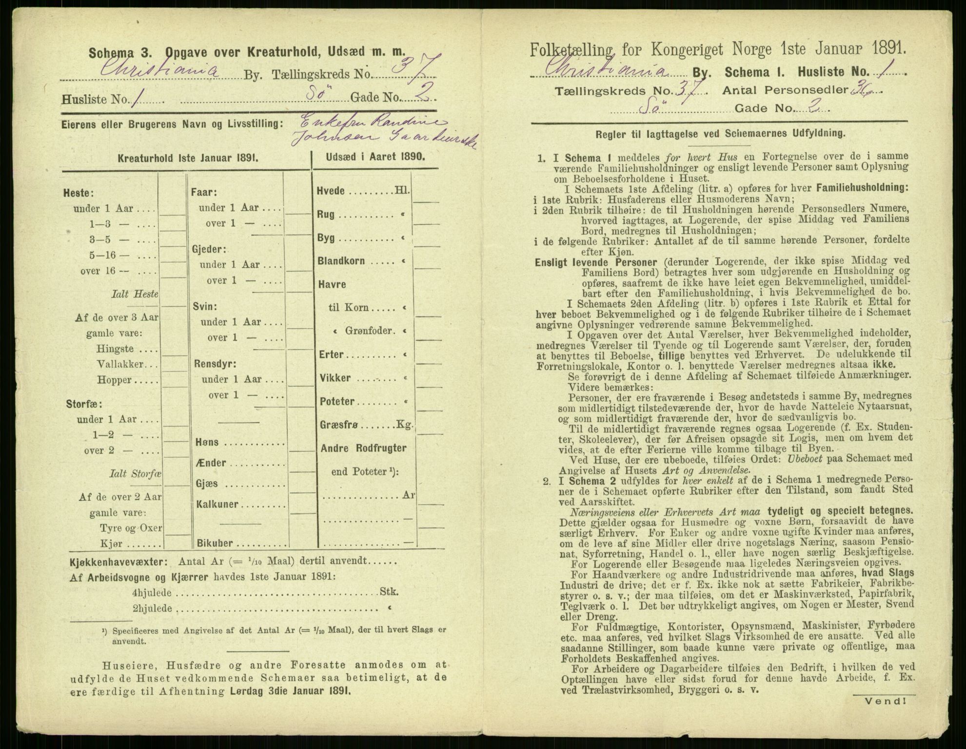 RA, 1891 census for 0301 Kristiania, 1891, p. 20370