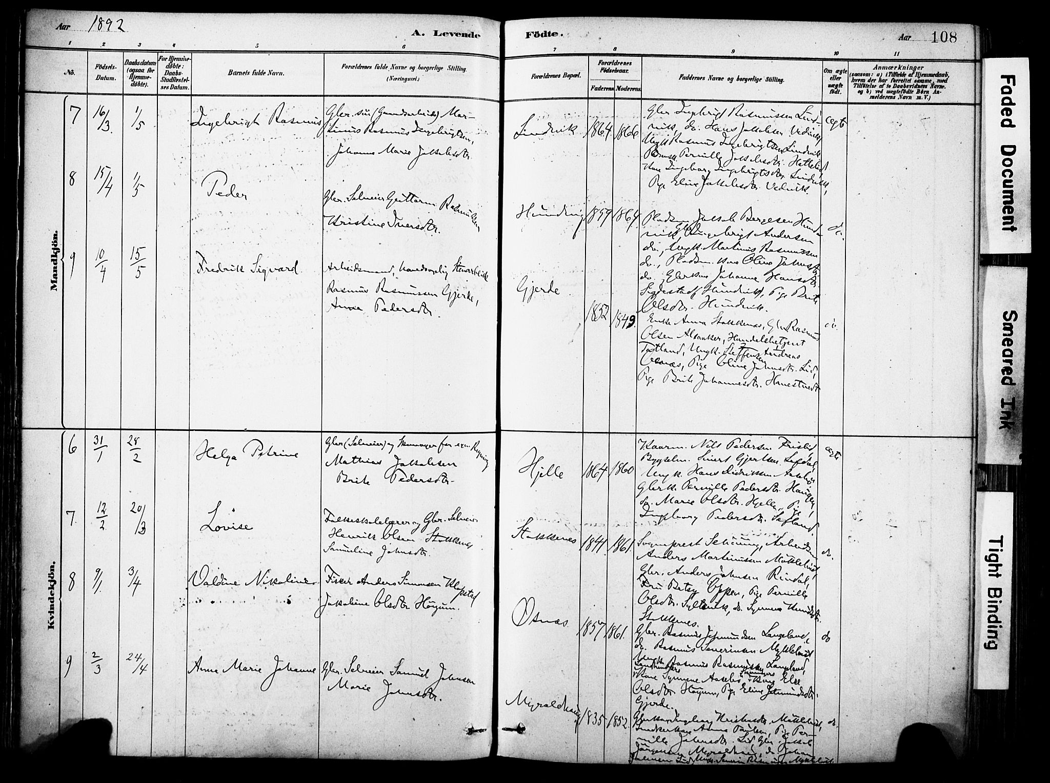 Eid sokneprestembete, AV/SAB-A-82301/H/Haa/Haab/L0001: Parish register (official) no. B 1, 1879-1906, p. 108