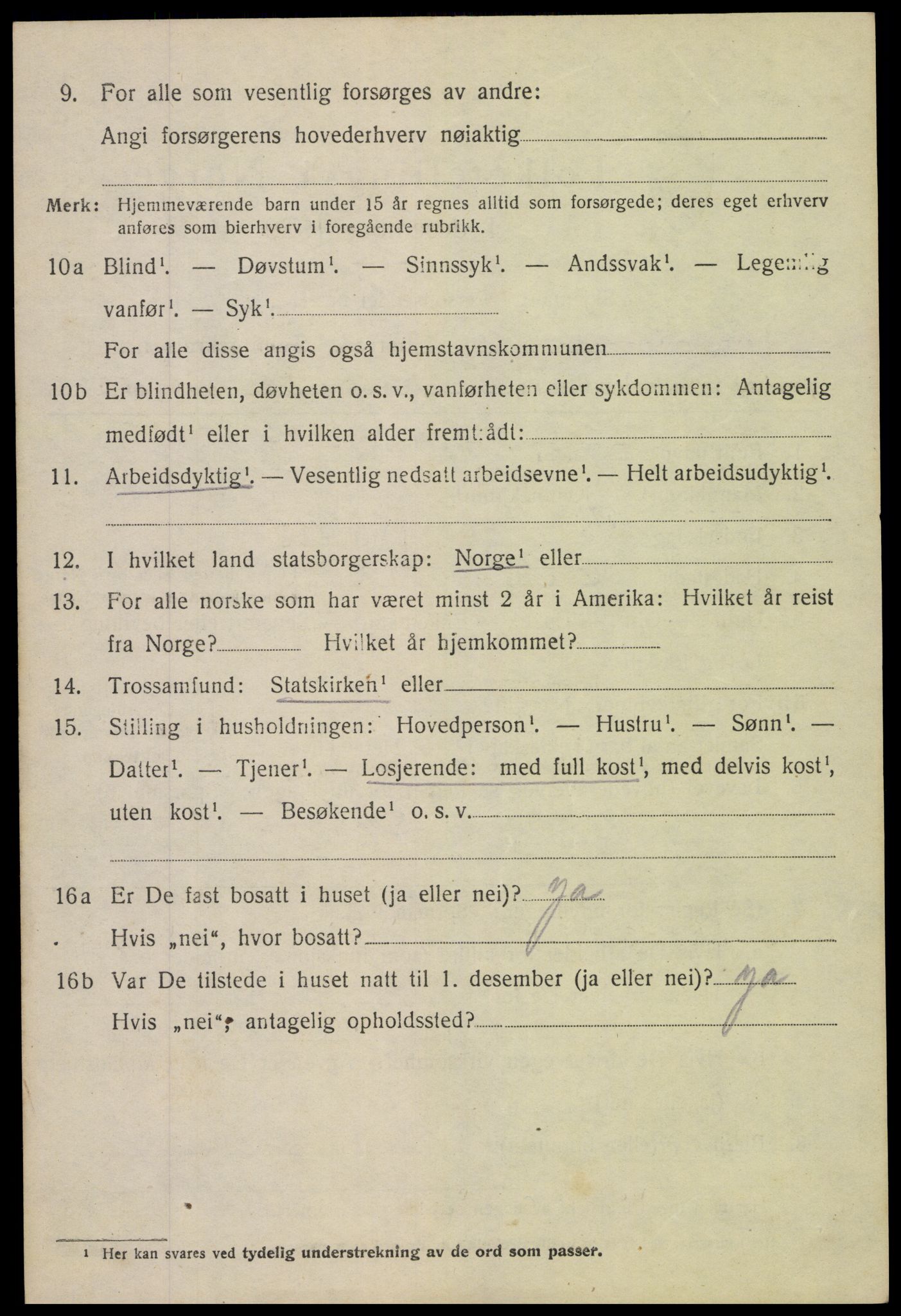 SAH, 1920 census for Øystre Slidre, 1920, p. 3400