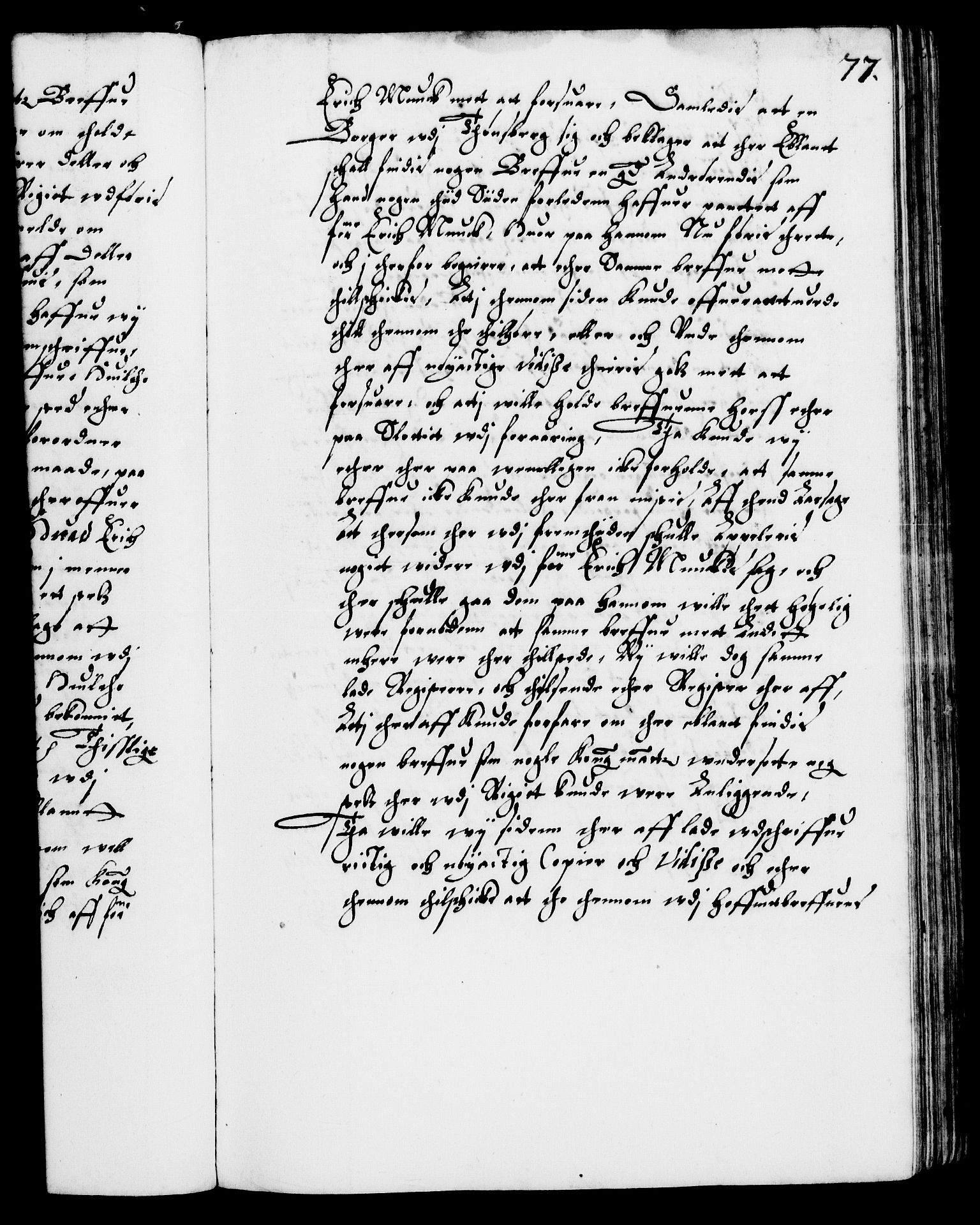 Danske Kanselli 1572-1799, AV/RA-EA-3023/F/Fc/Fca/Fcab/L0002: Norske tegnelser (mikrofilm), 1588-1596, p. 77a