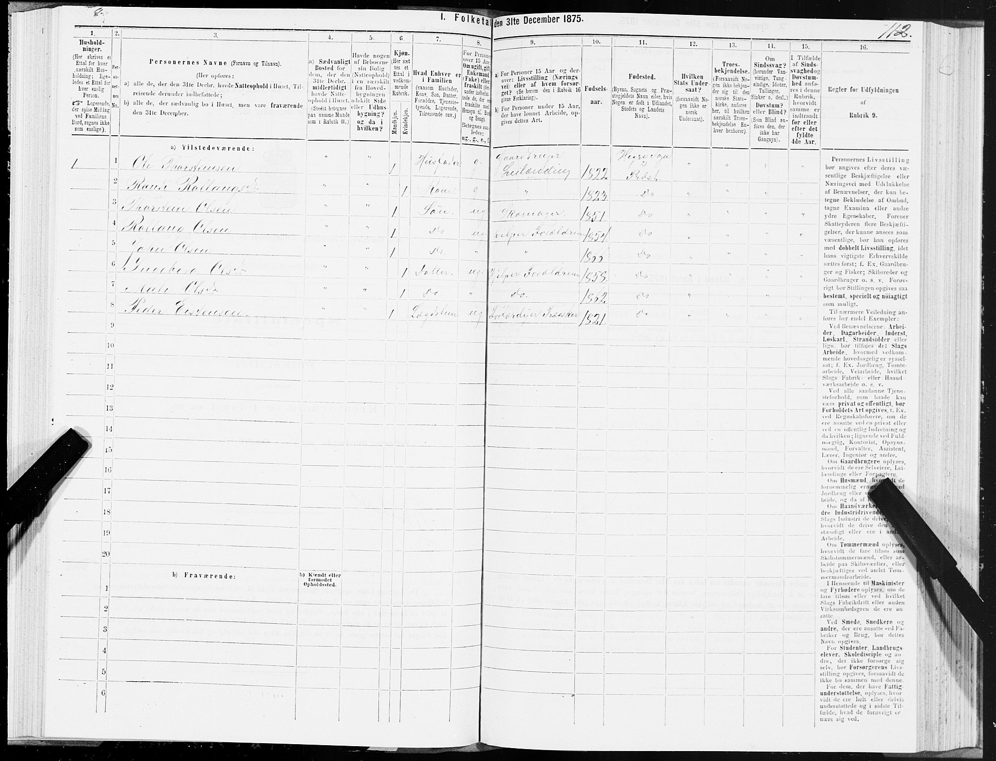 SAT, 1875 census for 1711P Øvre Stjørdal, 1875, p. 3112