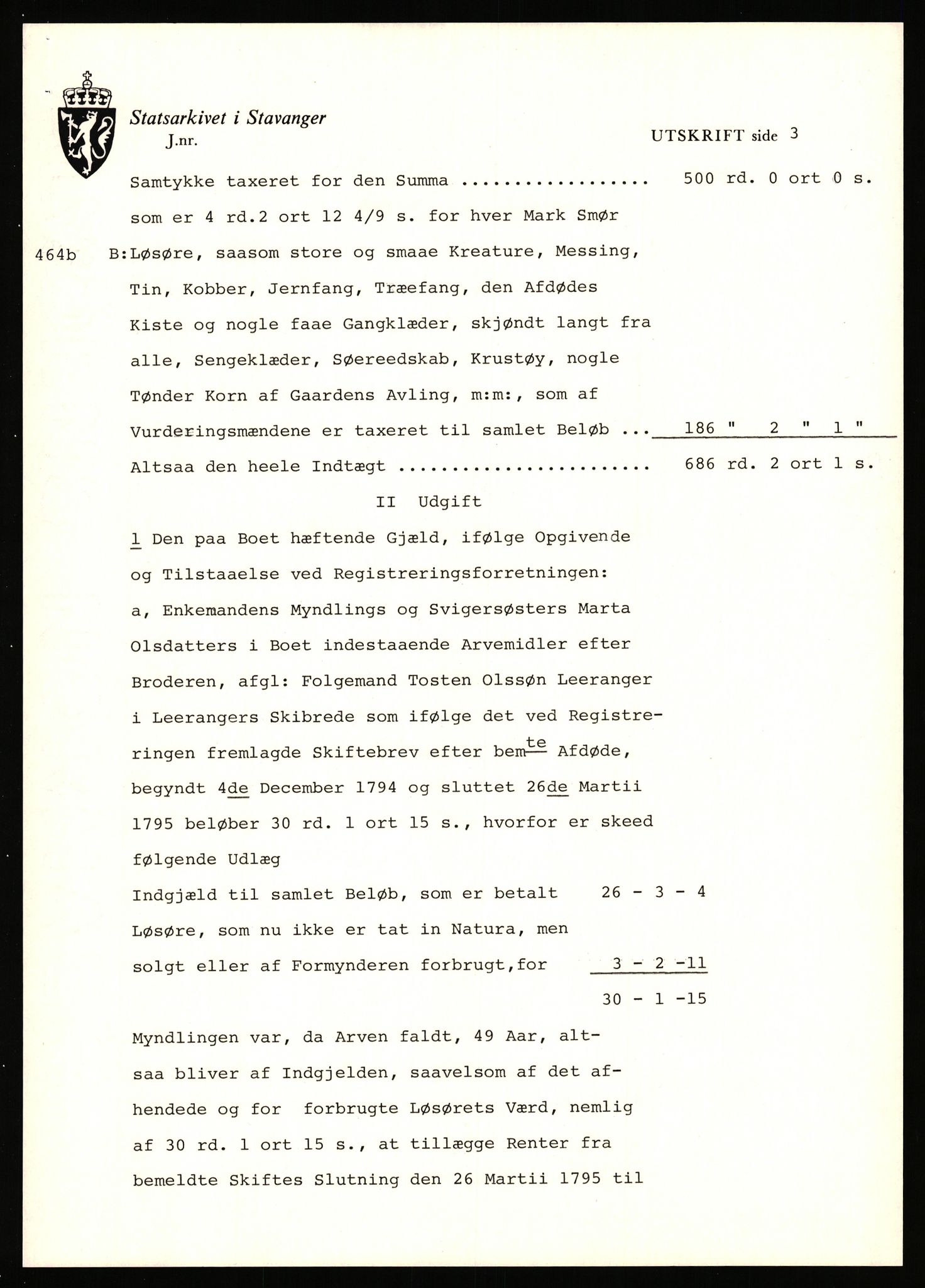 Statsarkivet i Stavanger, AV/SAST-A-101971/03/Y/Yj/L0053: Avskrifter sortert etter gårdsnavn: Leigvam - Liland, 1750-1930, p. 46