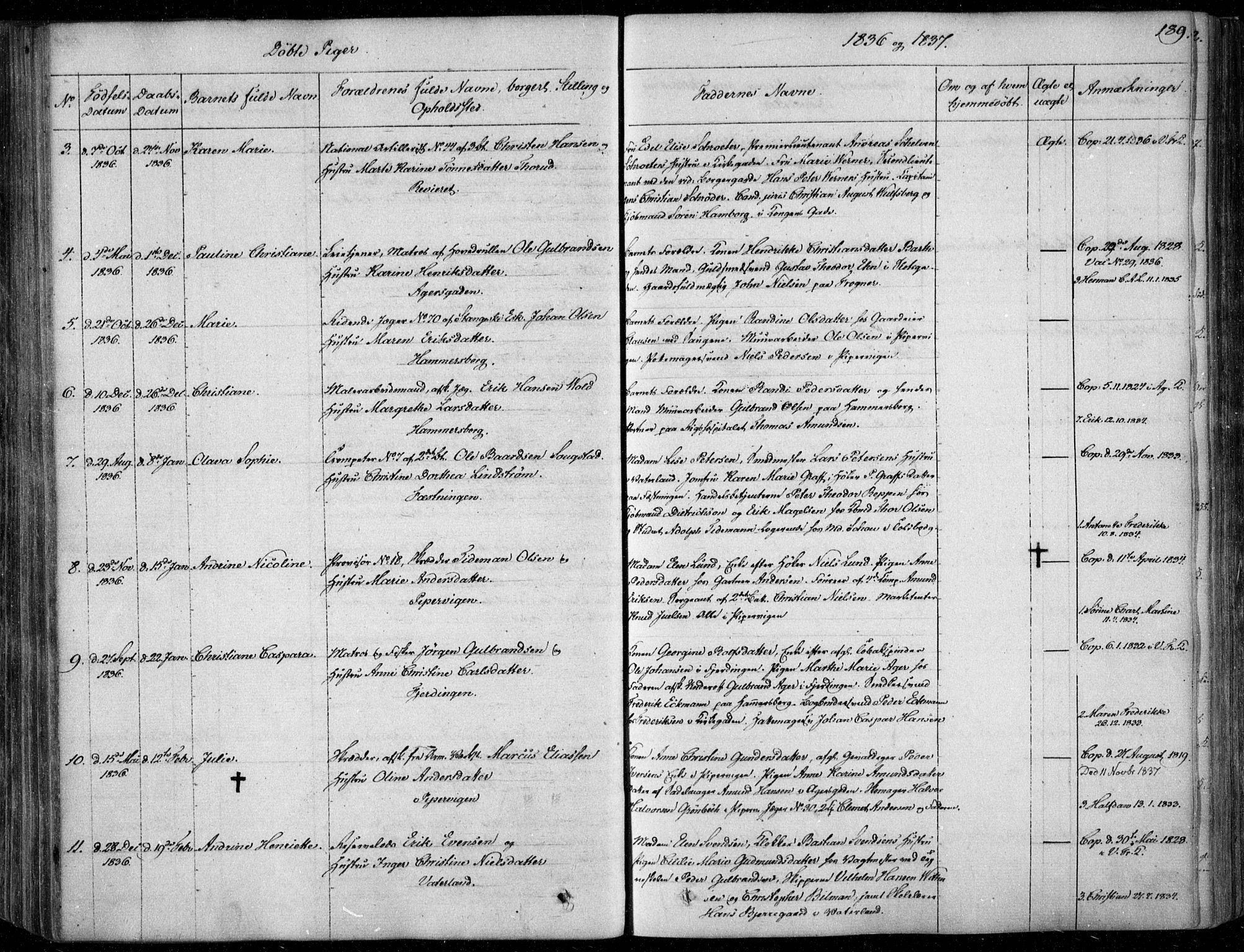 Garnisonsmenigheten Kirkebøker, SAO/A-10846/F/Fa/L0006: Parish register (official) no. 6, 1828-1841, p. 189