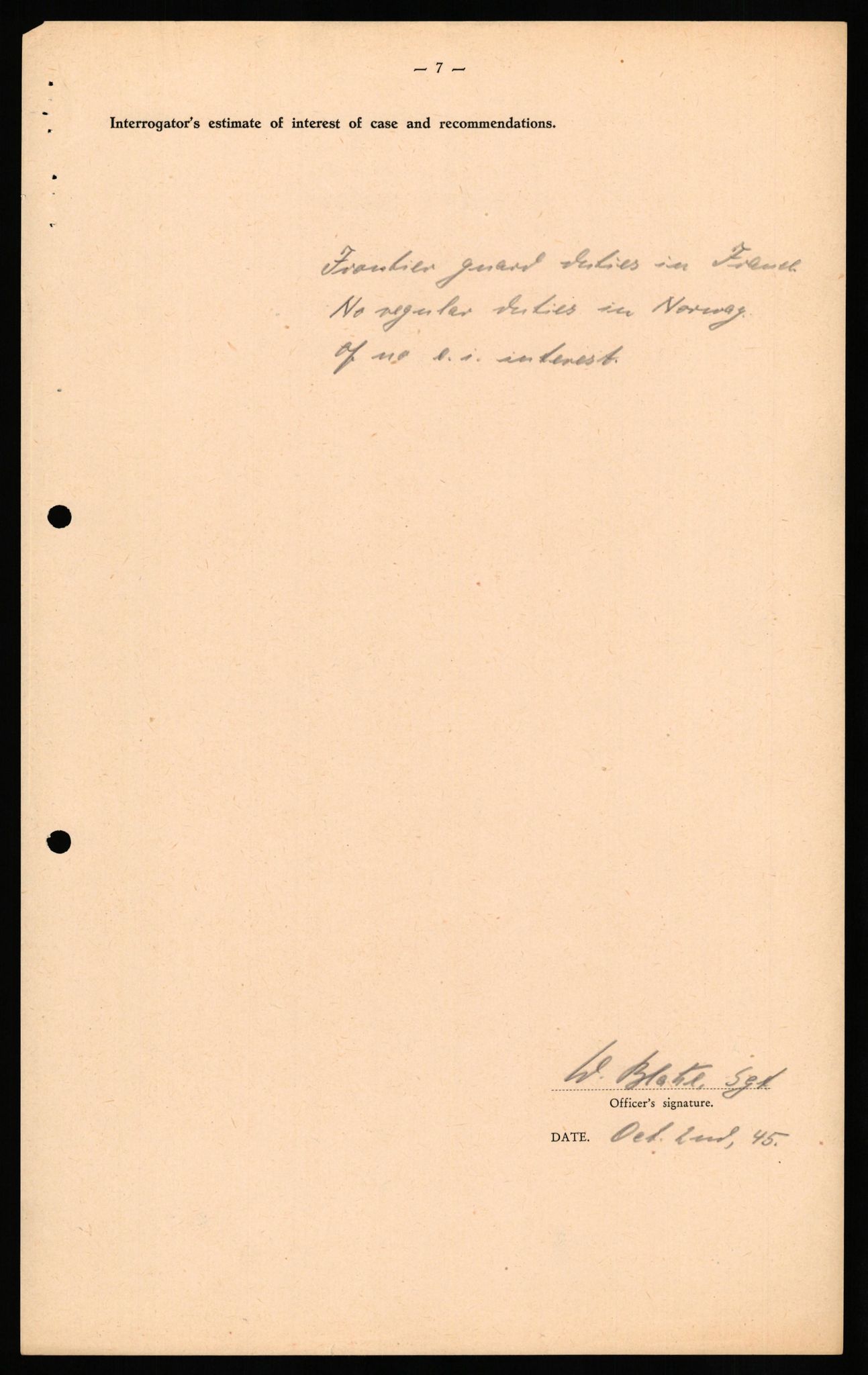 Forsvaret, Forsvarets overkommando II, AV/RA-RAFA-3915/D/Db/L0026: CI Questionaires. Tyske okkupasjonsstyrker i Norge. Tyskere., 1945-1946, p. 474