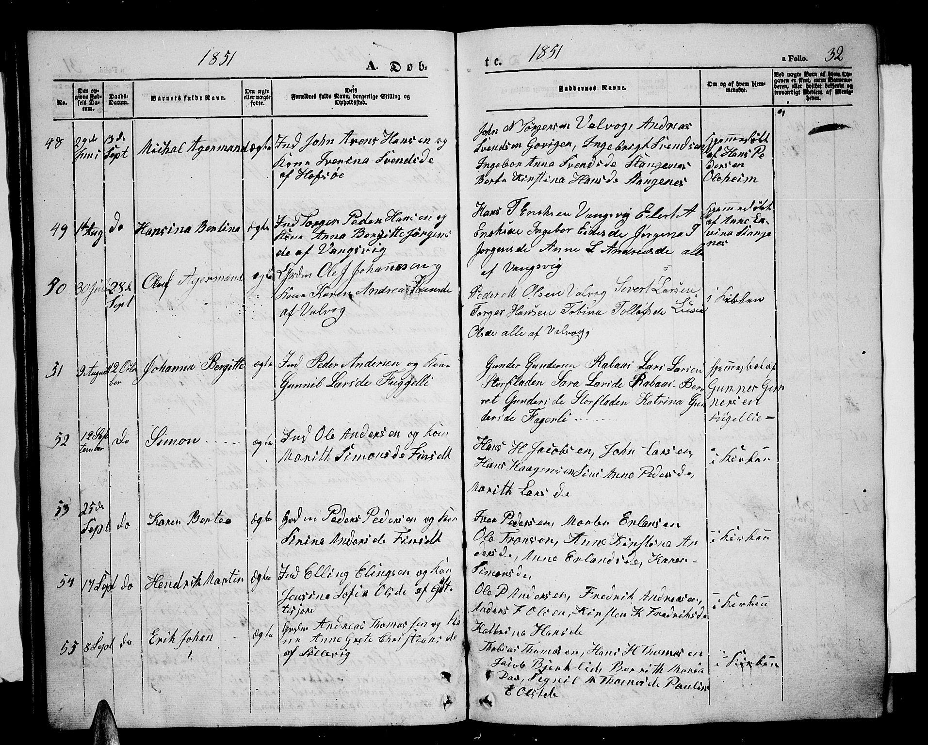 Tranøy sokneprestkontor, SATØ/S-1313/I/Ia/Iab/L0002klokker: Parish register (copy) no. 2, 1847-1860, p. 32