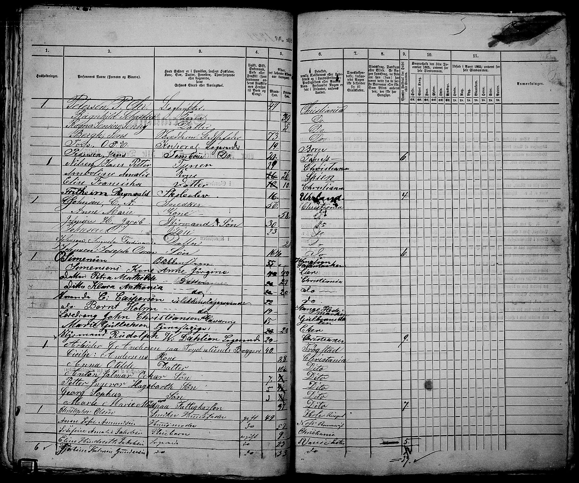 RA, 1865 census for Kristiania, 1865, p. 2764