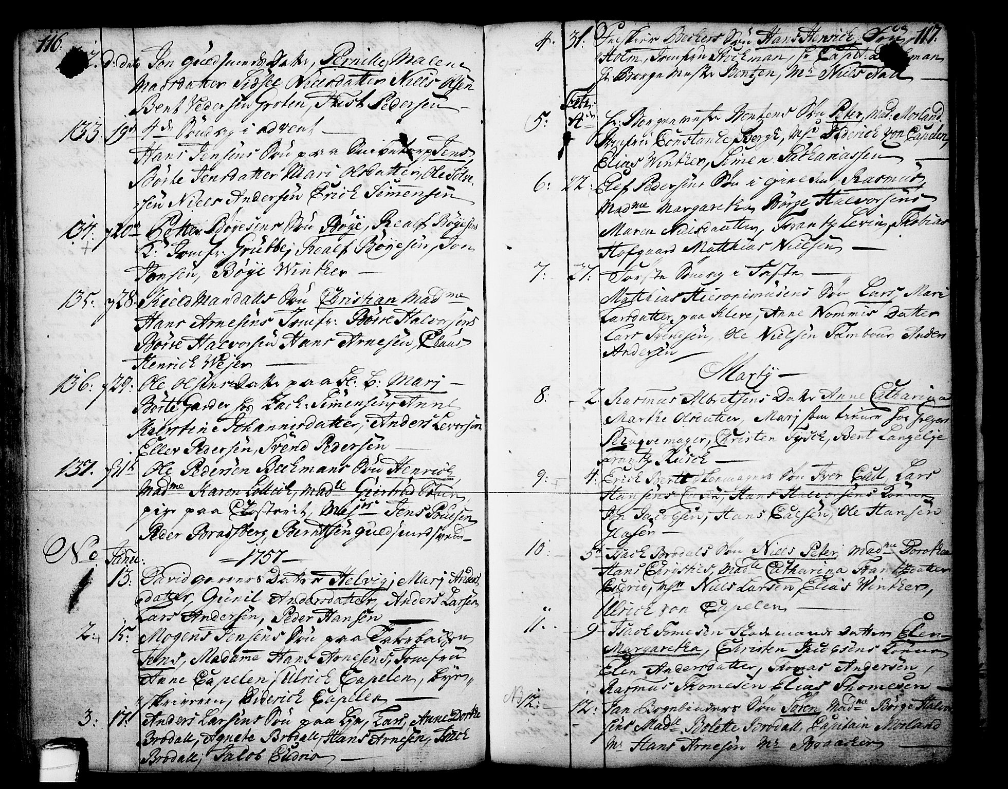 Skien kirkebøker, AV/SAKO-A-302/F/Fa/L0003: Parish register (official) no. 3, 1755-1791, p. 116-117