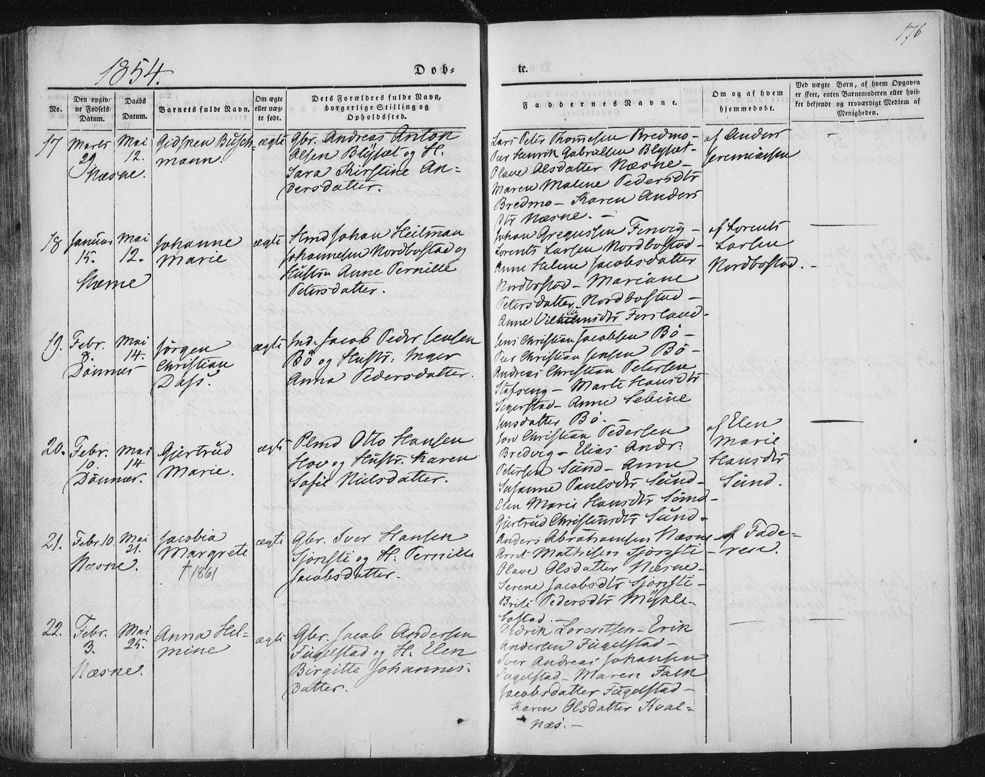 Ministerialprotokoller, klokkerbøker og fødselsregistre - Nordland, AV/SAT-A-1459/838/L0549: Parish register (official) no. 838A07, 1840-1854, p. 176