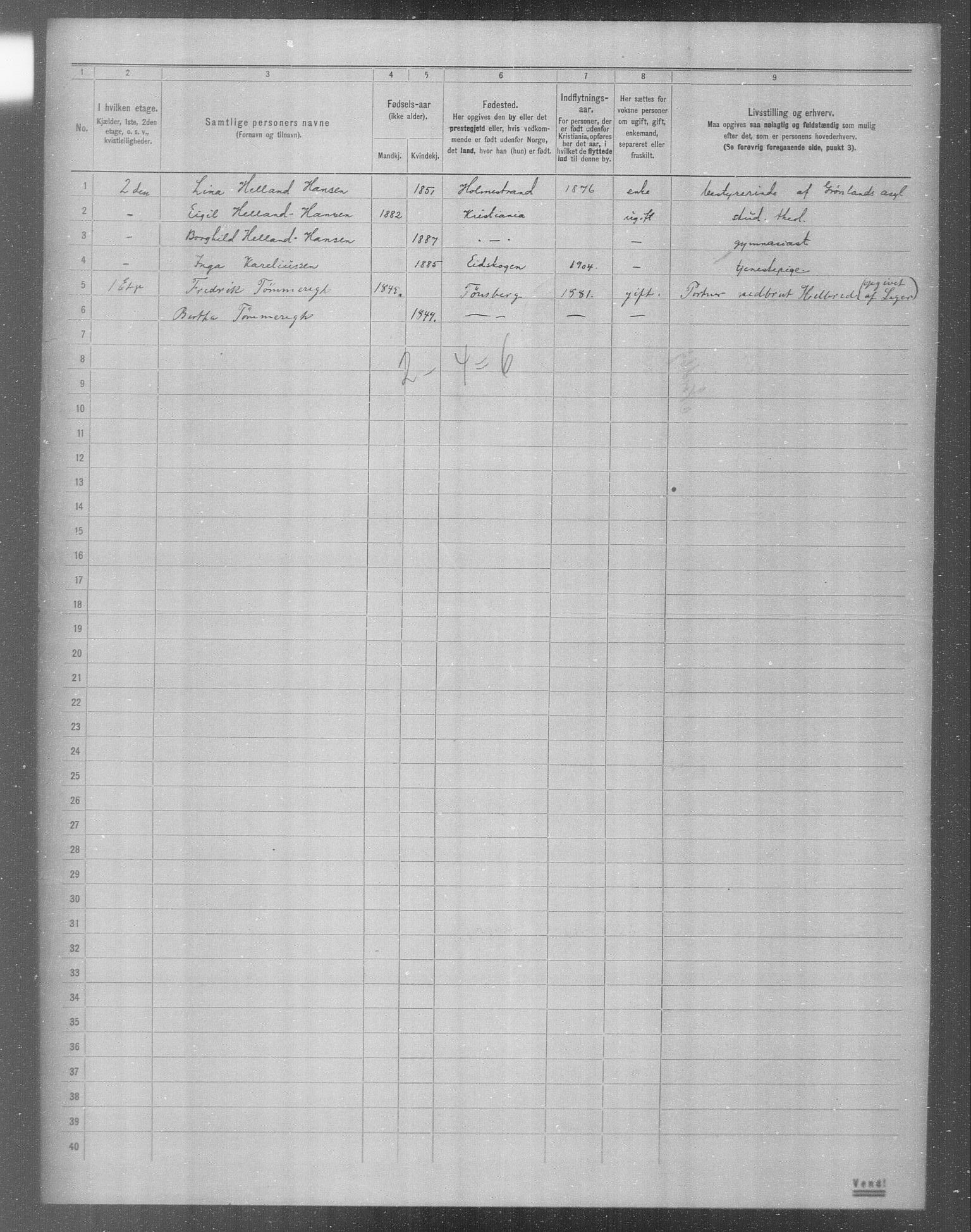 OBA, Municipal Census 1904 for Kristiania, 1904, p. 13680