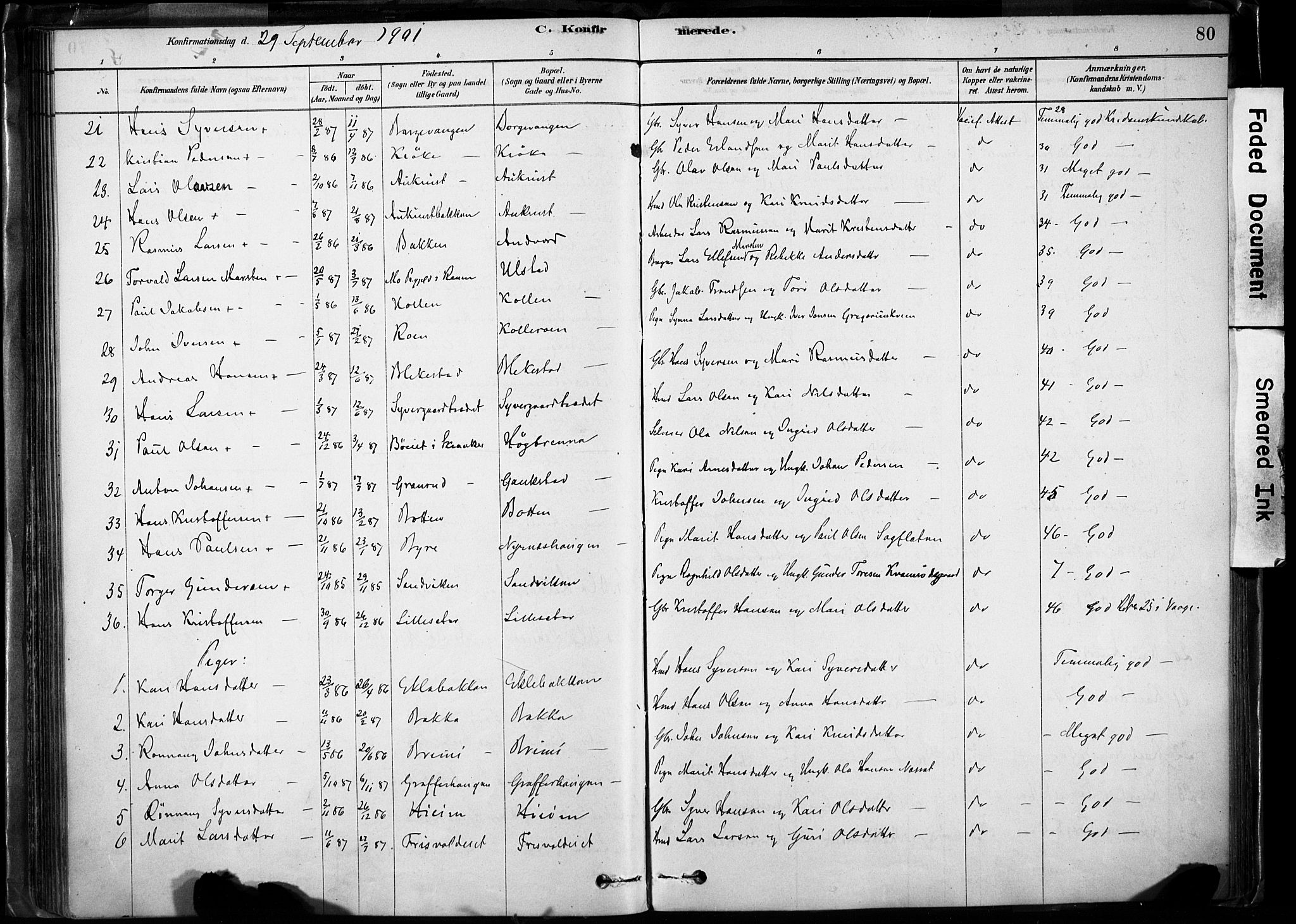 Lom prestekontor, AV/SAH-PREST-070/K/L0009: Parish register (official) no. 9, 1878-1907, p. 80