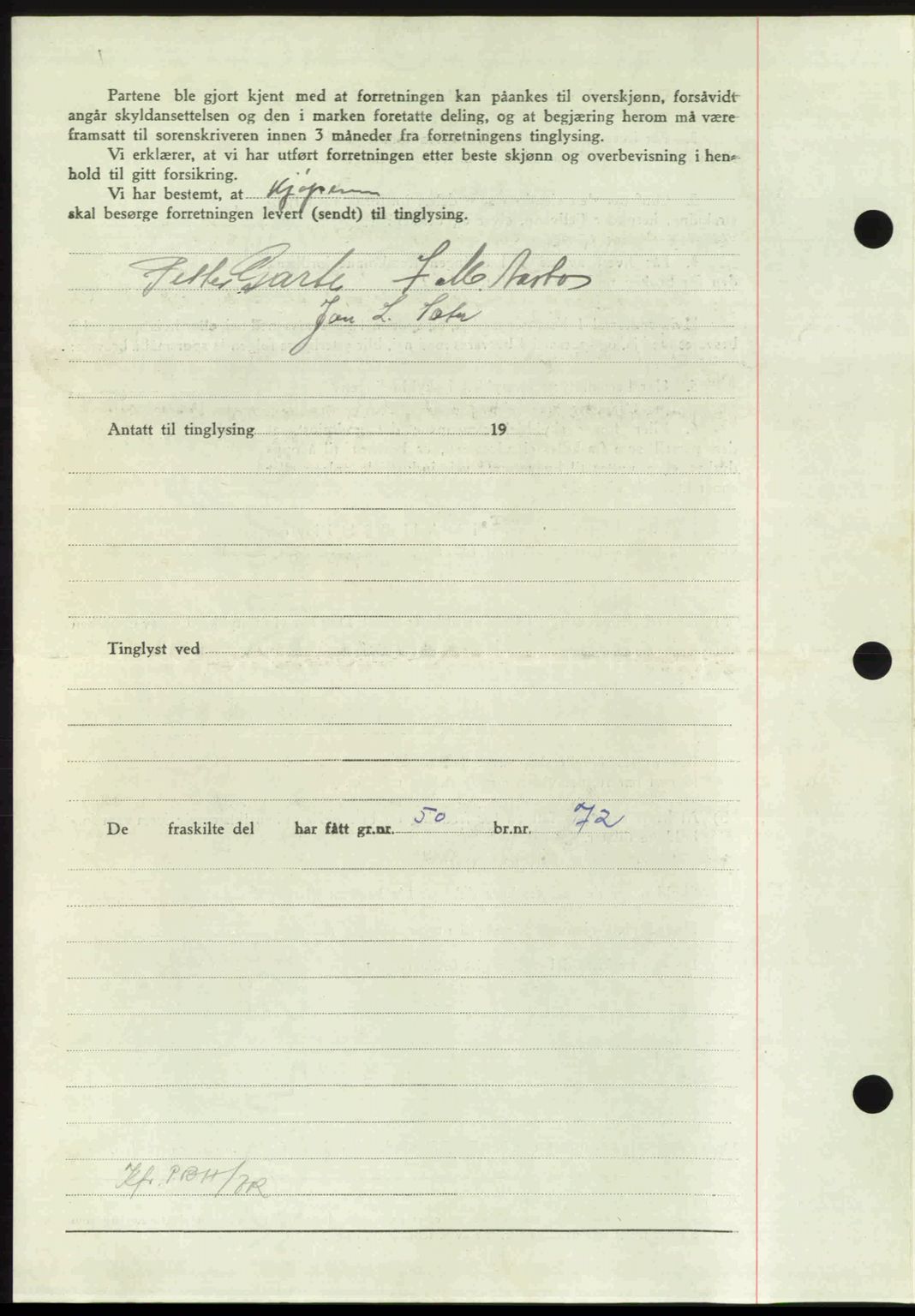 Nordmøre sorenskriveri, AV/SAT-A-4132/1/2/2Ca: Mortgage book no. A105, 1947-1947, Diary no: : 1331/1947