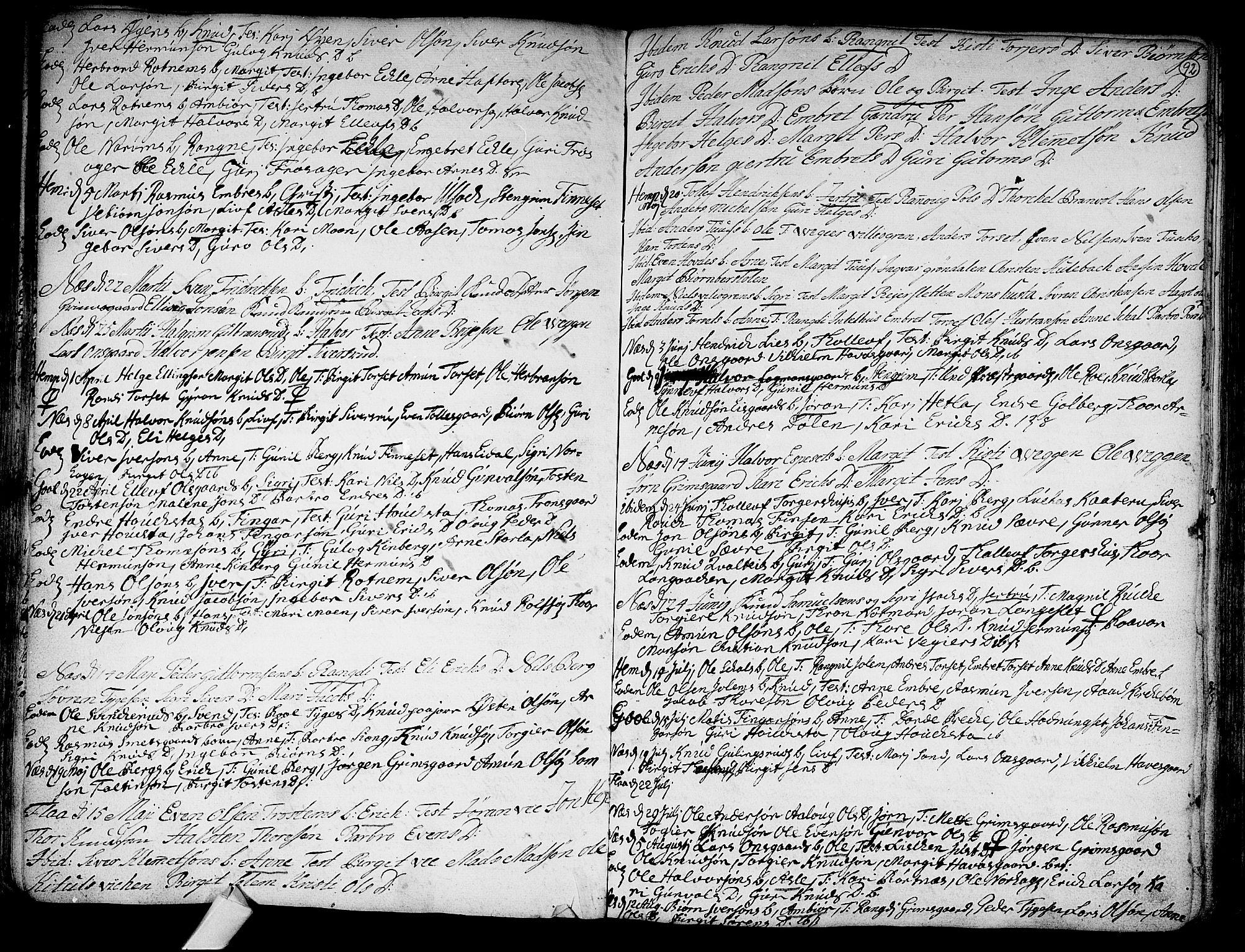 Nes kirkebøker, SAKO/A-236/F/Fa/L0002: Parish register (official) no. 2, 1707-1759, p. 92