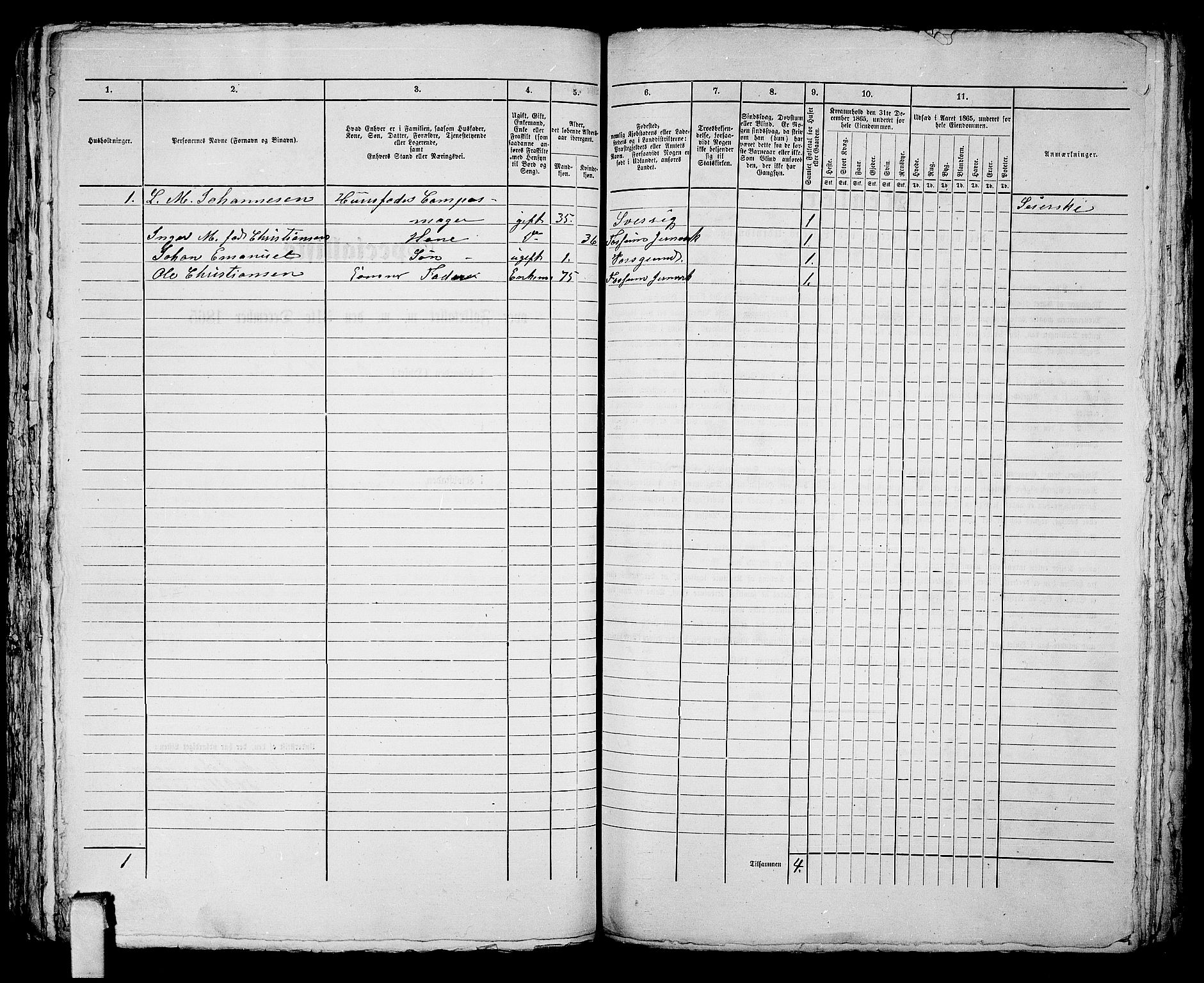 RA, 1865 census for Porsgrunn, 1865, p. 659