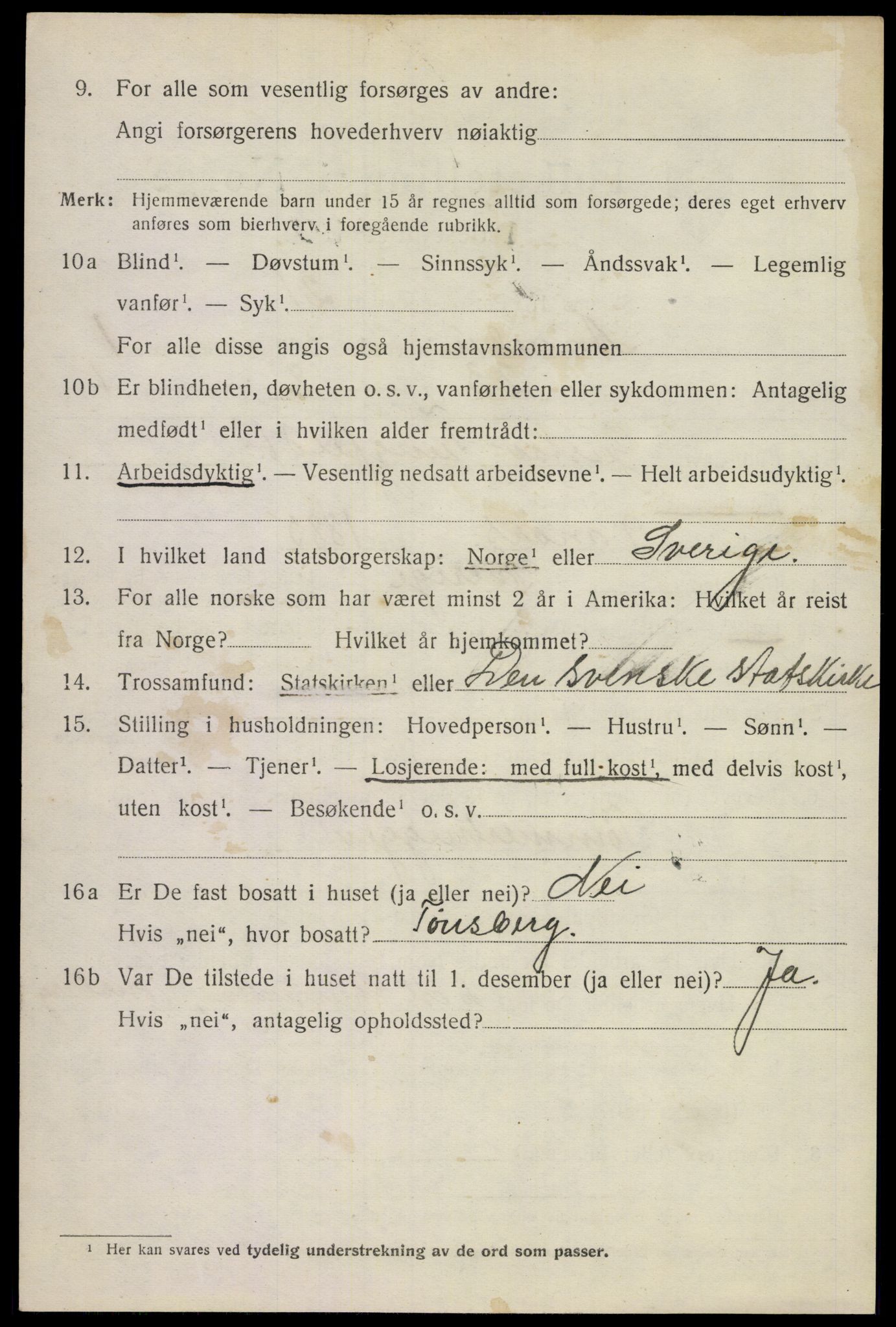 SAKO, 1920 census for Andebu, 1920, p. 1491