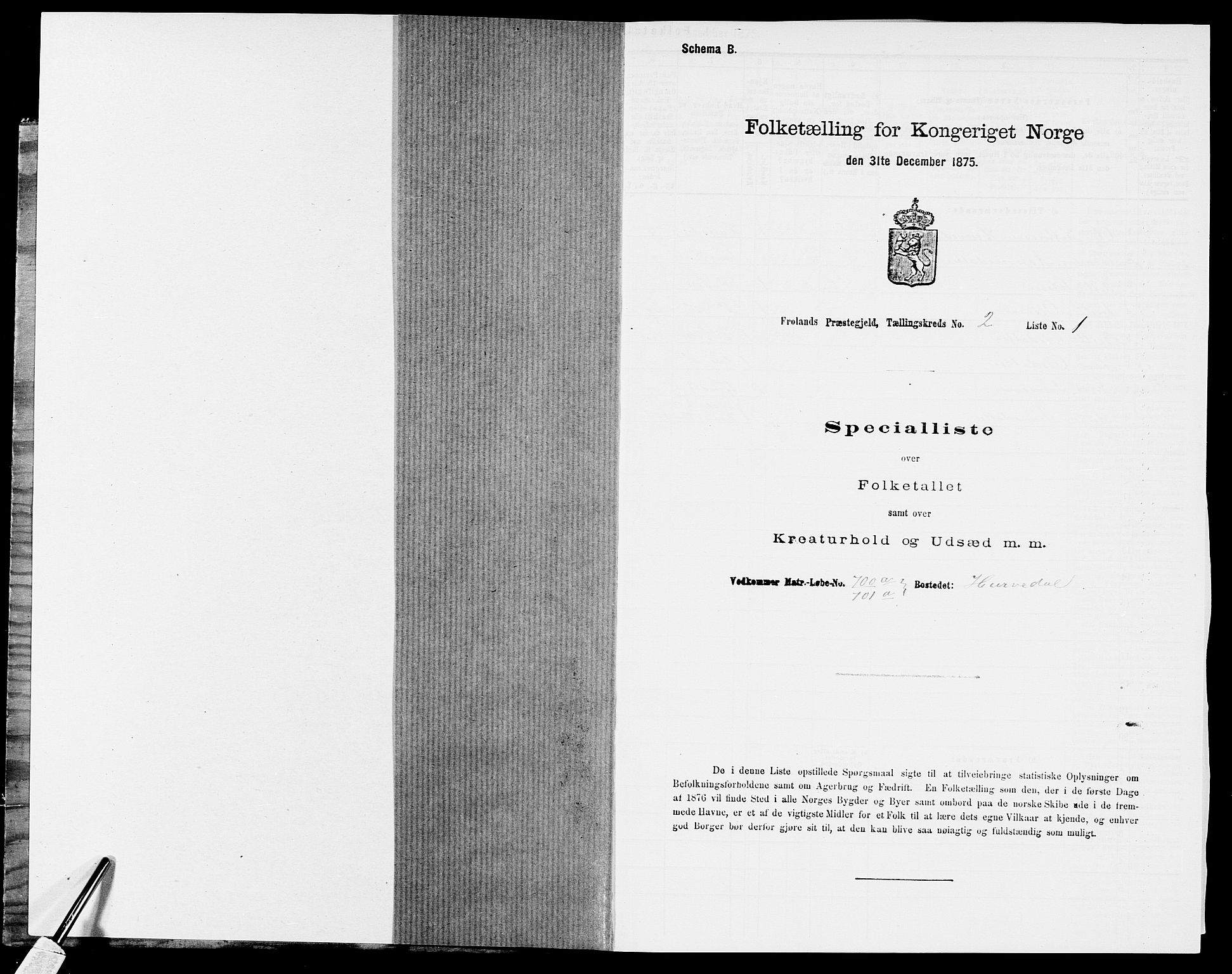 SAK, 1875 census for 0919P Froland, 1875, p. 122