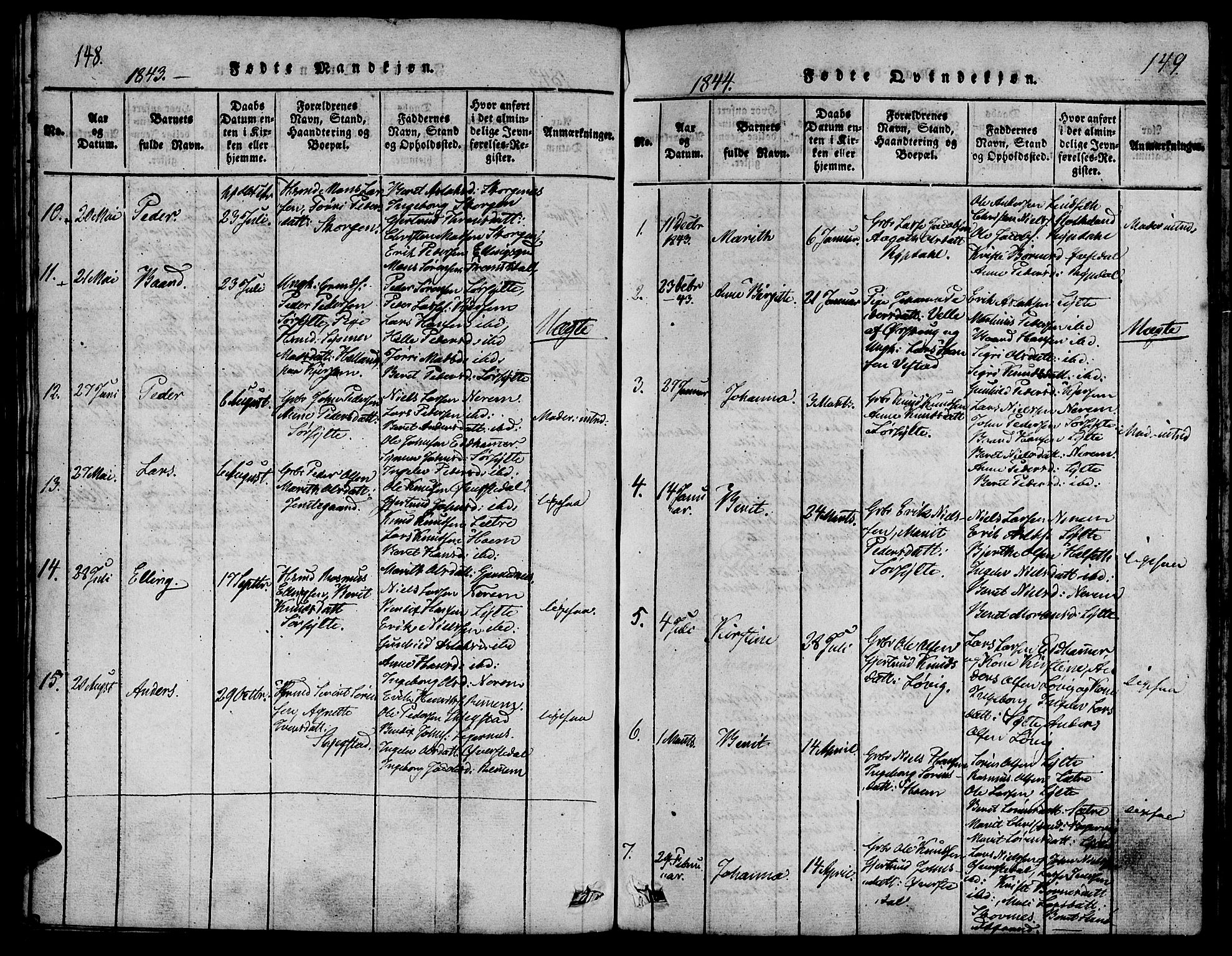 Ministerialprotokoller, klokkerbøker og fødselsregistre - Møre og Romsdal, AV/SAT-A-1454/541/L0544: Parish register (official) no. 541A01, 1818-1847, p. 148-149