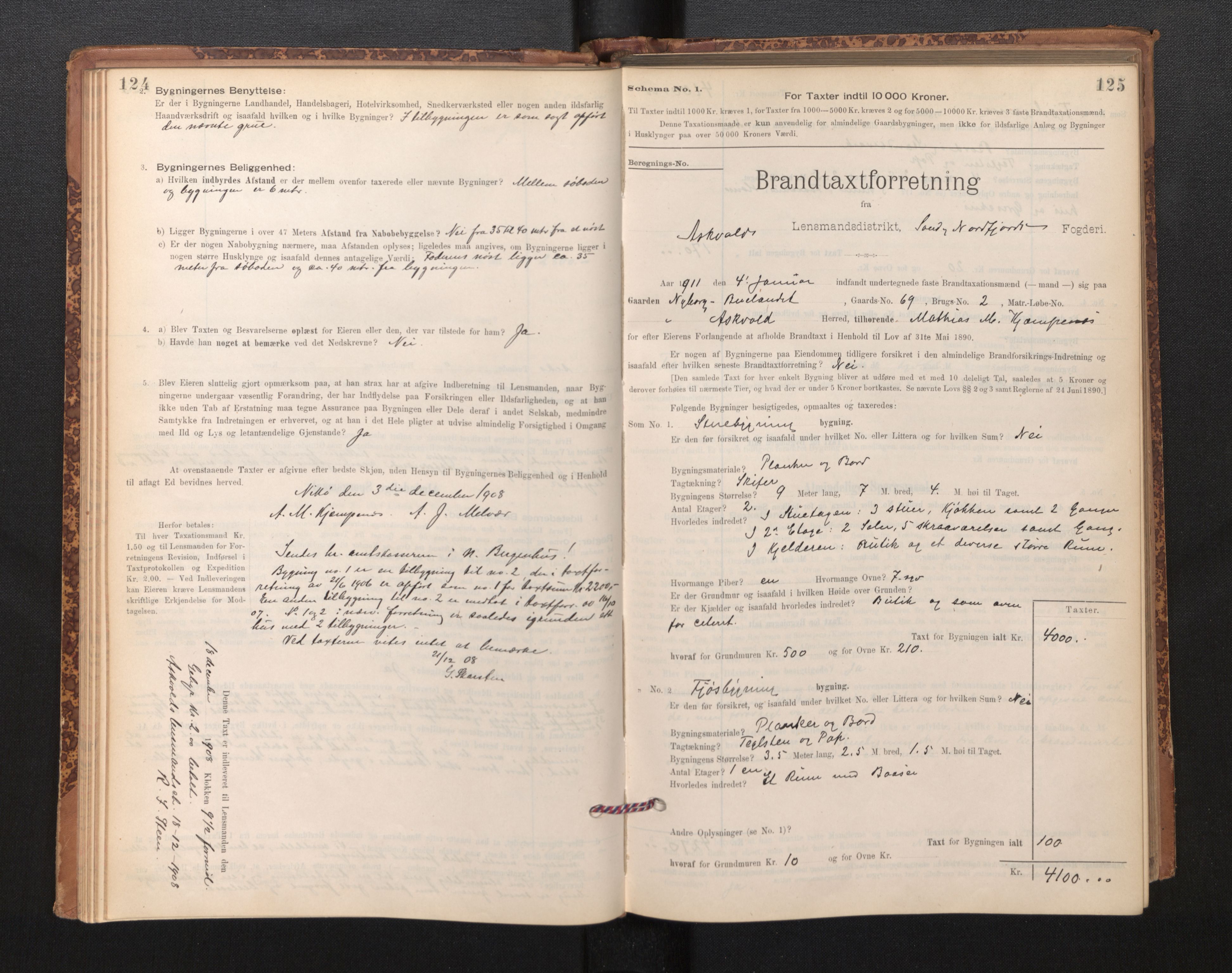 Lensmannen i Askvoll, AV/SAB-A-26301/0012/L0004: Branntakstprotokoll, skjematakst og liste over branntakstmenn, 1895-1932, p. 124-125