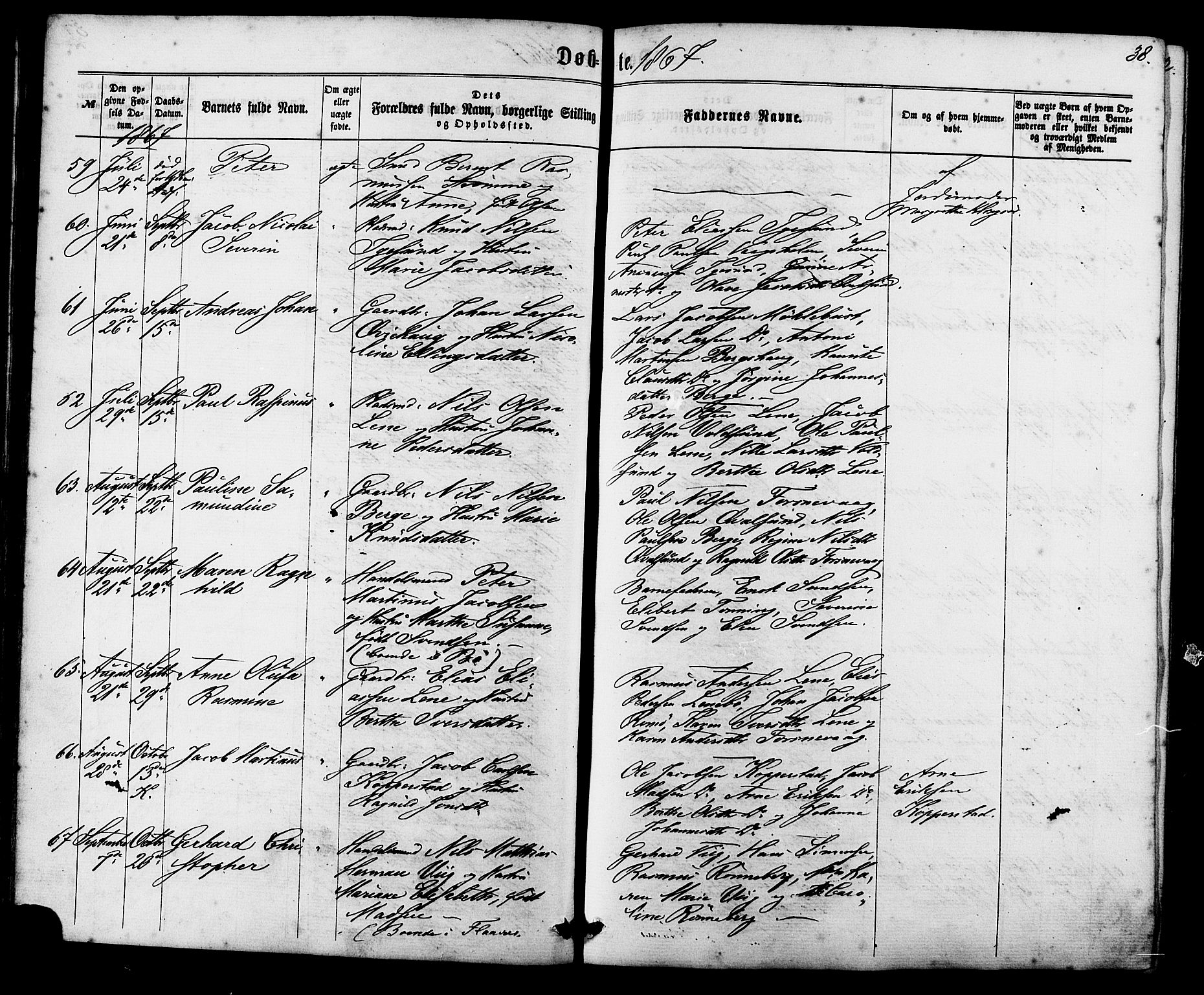Ministerialprotokoller, klokkerbøker og fødselsregistre - Møre og Romsdal, AV/SAT-A-1454/507/L0071: Parish register (official) no. 507A06, 1863-1878, p. 38
