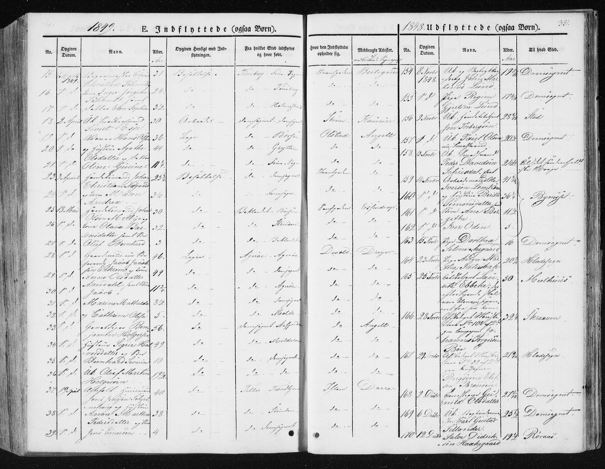 Ministerialprotokoller, klokkerbøker og fødselsregistre - Sør-Trøndelag, AV/SAT-A-1456/602/L0110: Parish register (official) no. 602A08, 1840-1854, p. 351