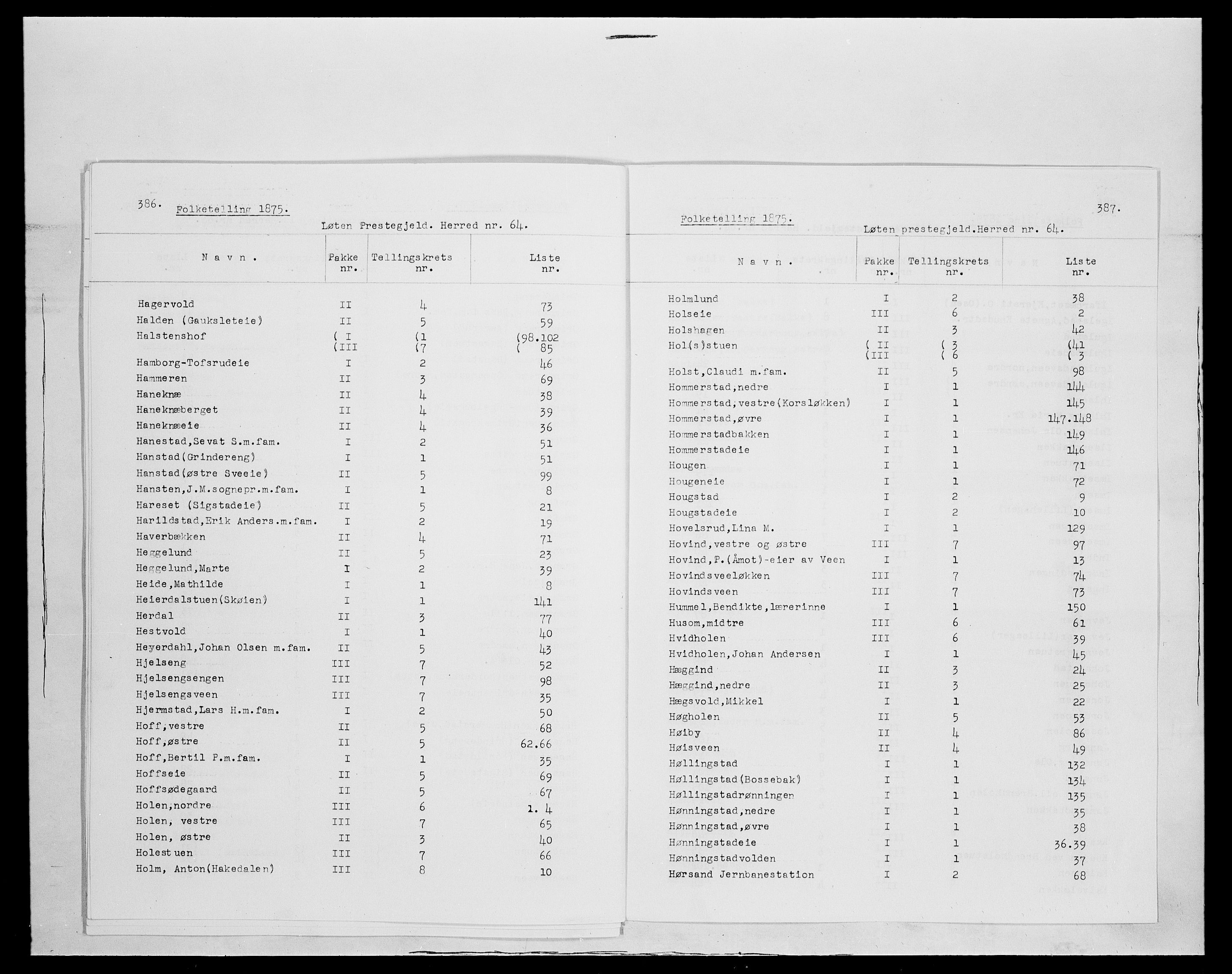 SAH, 1875 census for 0415P Løten, 1875, p. 5