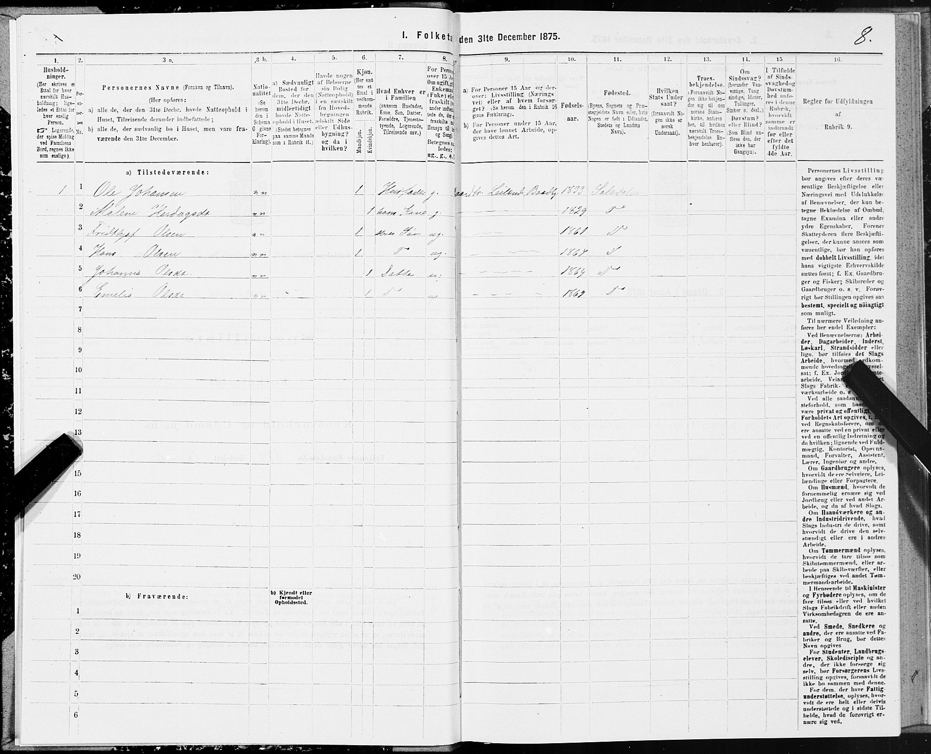 SAT, 1875 census for 1840P Saltdal, 1875, p. 2008