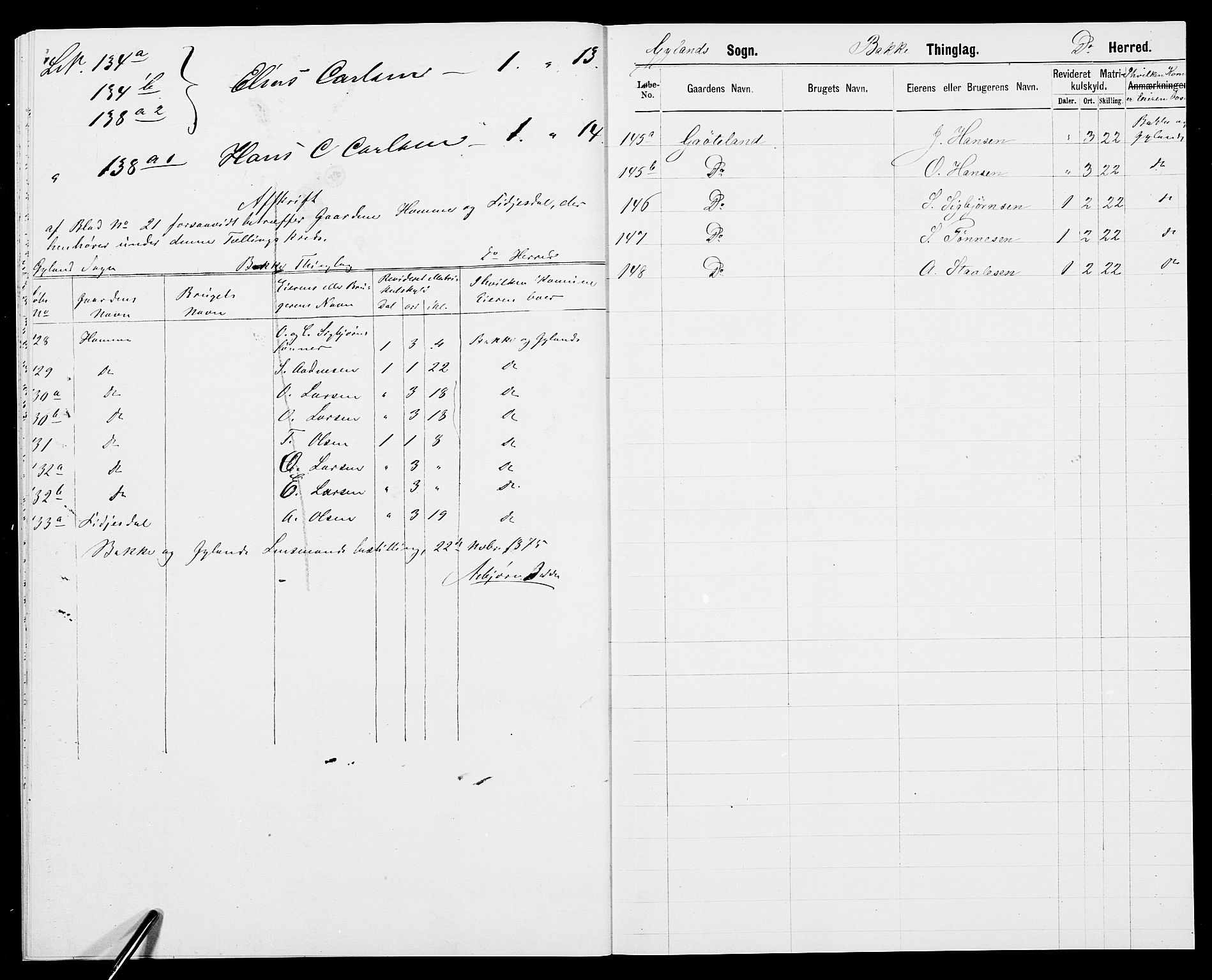 SAK, 1875 census for 1045P Bakke, 1875, p. 27