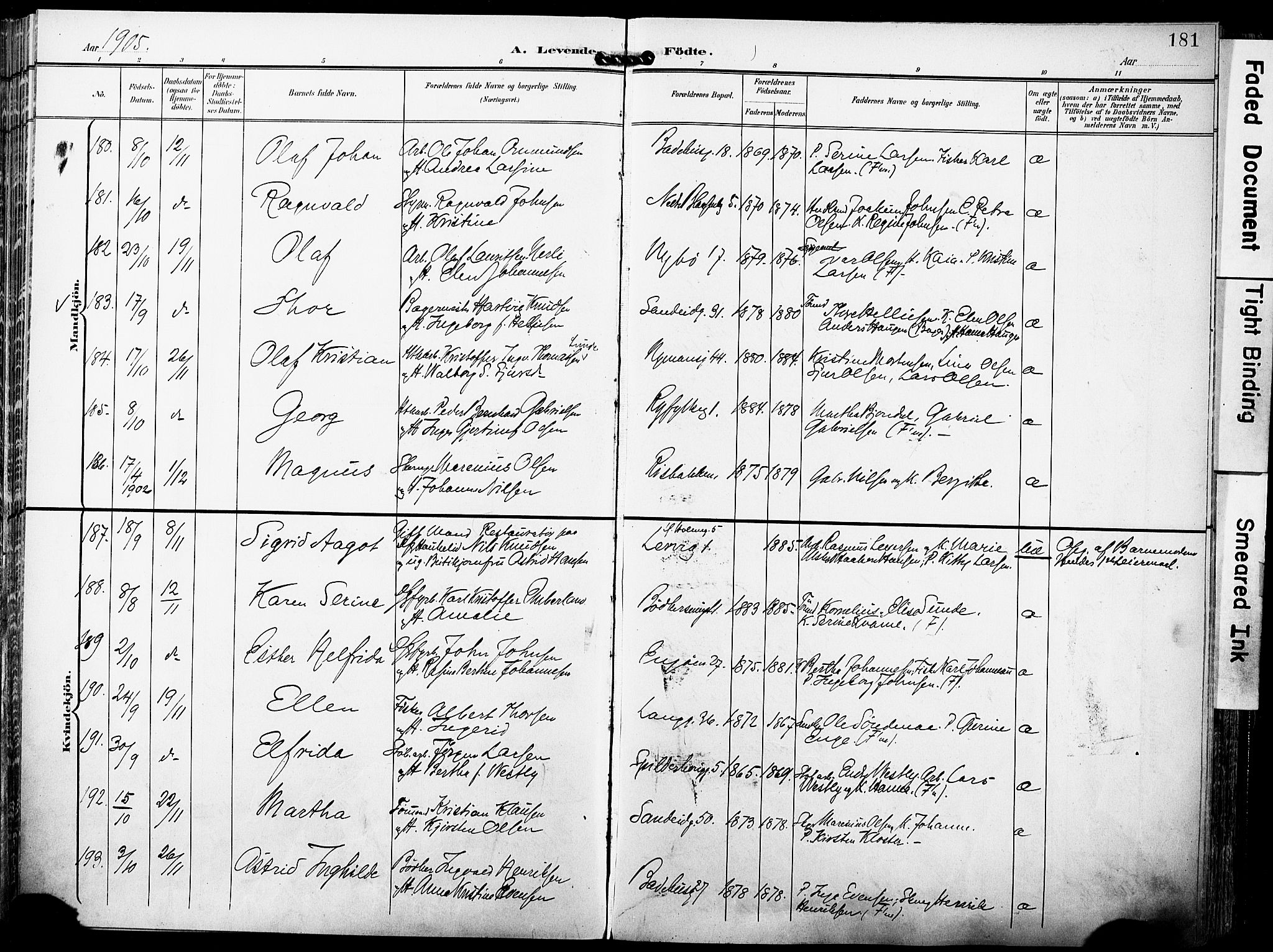 St. Johannes sokneprestkontor, AV/SAST-A-101814/001/30/30BA/L0007: Parish register (official) no. A 7, 1900-1910, p. 181