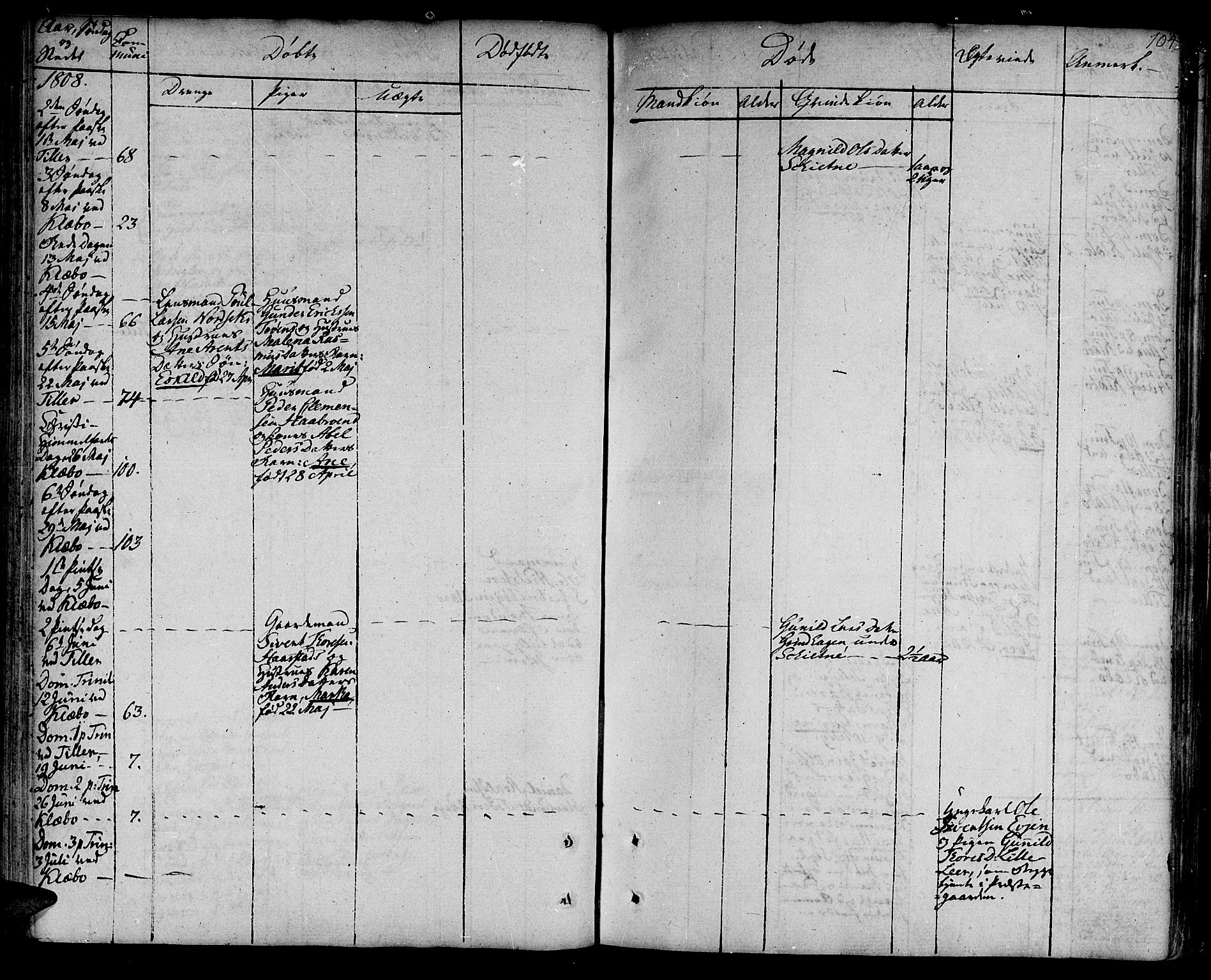 Ministerialprotokoller, klokkerbøker og fødselsregistre - Sør-Trøndelag, AV/SAT-A-1456/618/L0438: Parish register (official) no. 618A03, 1783-1815, p. 104