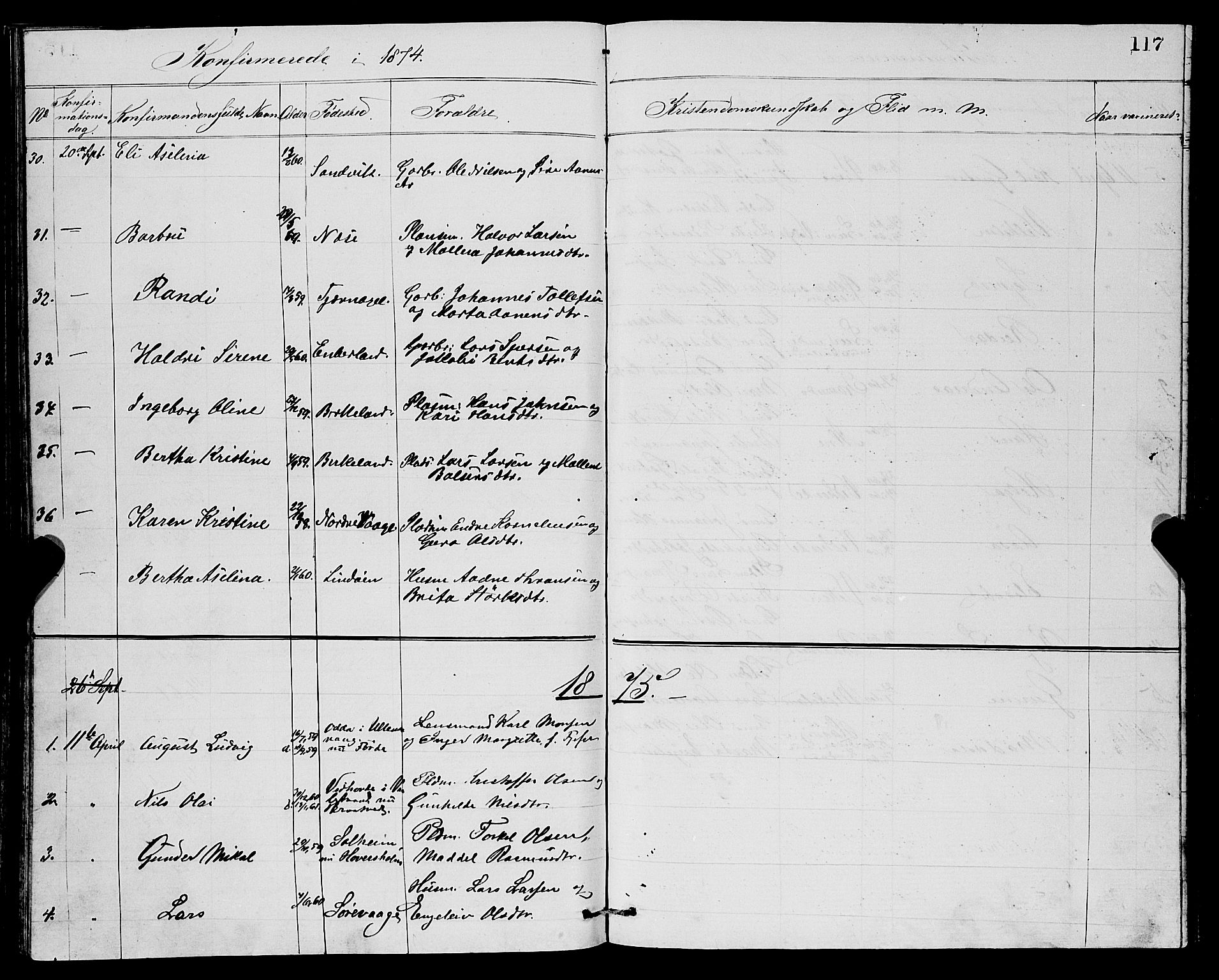 Sveio Sokneprestembete, AV/SAB-A-78501/H/Hab: Parish register (copy) no. A 2, 1866-1877, p. 117