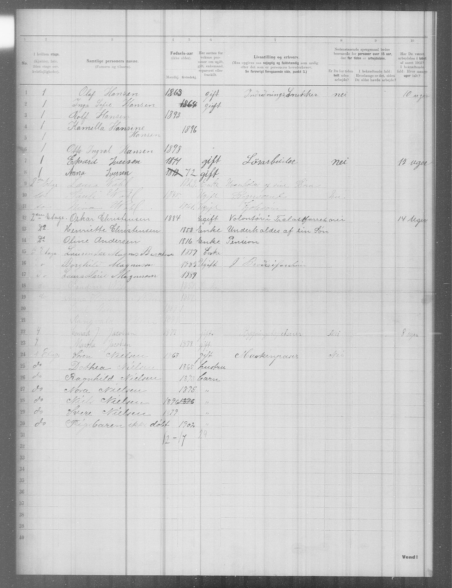 OBA, Municipal Census 1902 for Kristiania, 1902, p. 6734