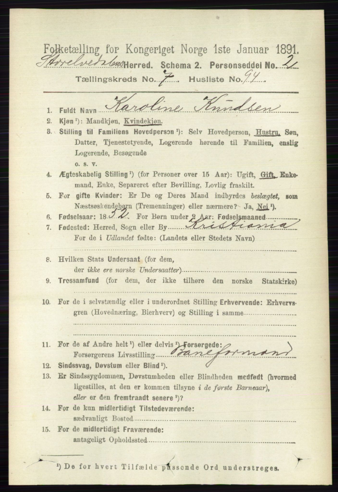 RA, 1891 census for 0430 Stor-Elvdal, 1891, p. 3368