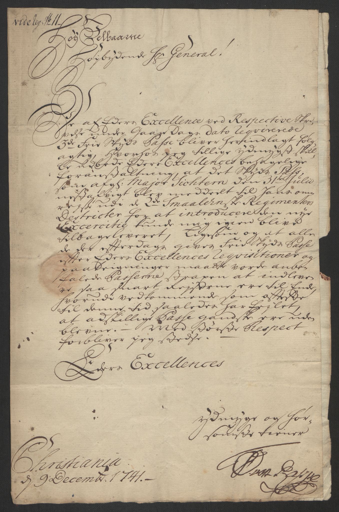 Kommanderende general (KG I) med Det norske krigsdirektorium, AV/RA-EA-5419/D/L0062: Stattholderens, stiftamtmenns og amtmenns brev, 1741-1745, p. 29