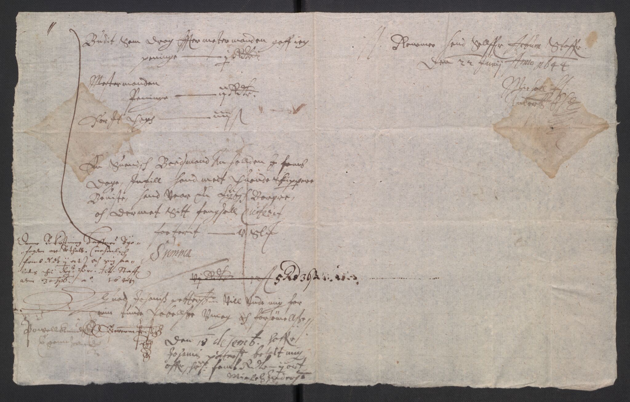 Rentekammeret inntil 1814, Reviderte regnskaper, Byregnskaper, AV/RA-EA-4066/R/Ro/L0299: [O2] By- og kontribusjonsregnskap, 1639-1661, p. 184