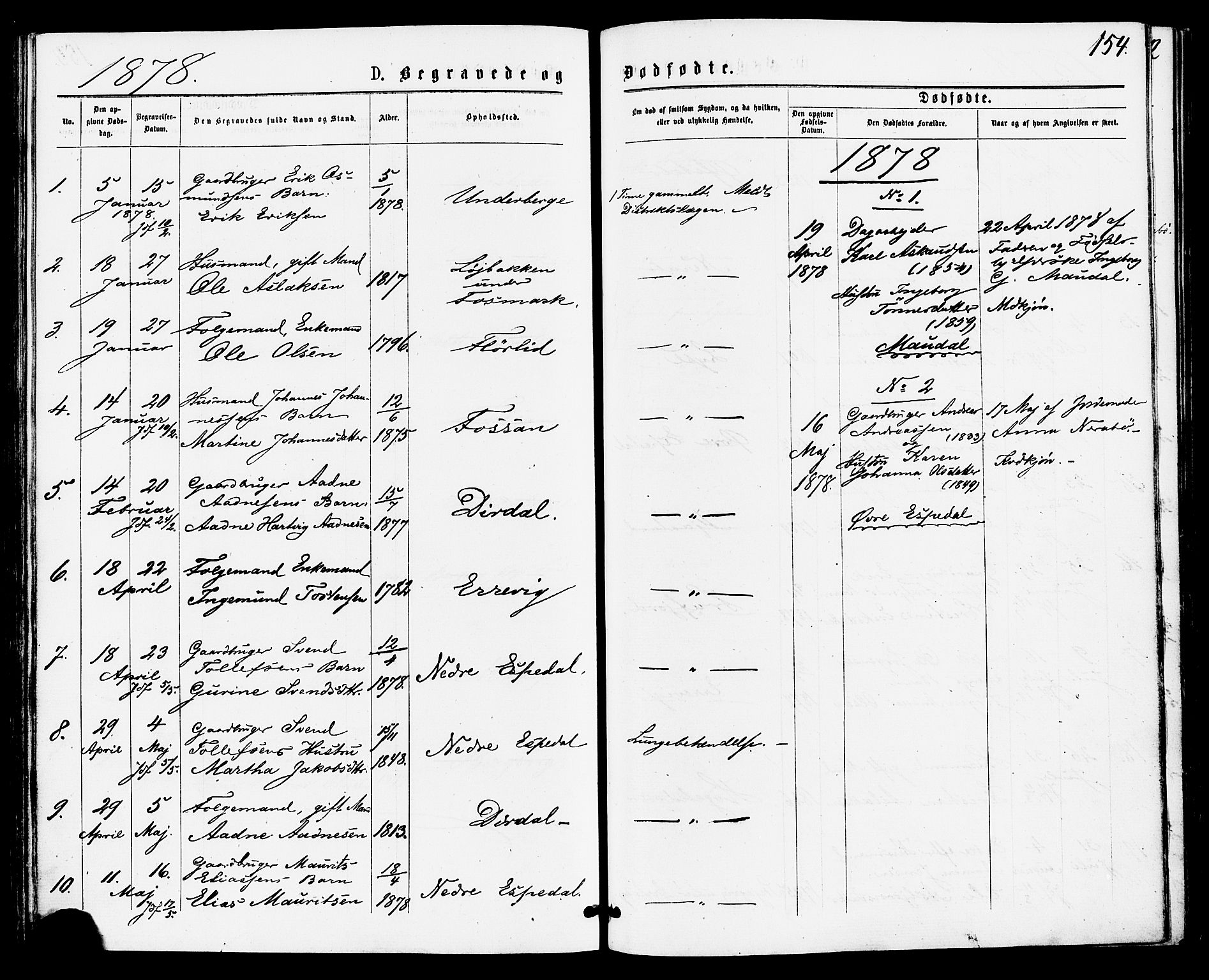 Høgsfjord sokneprestkontor, SAST/A-101624/H/Ha/Haa/L0004: Parish register (official) no. A 4, 1876-1884, p. 154