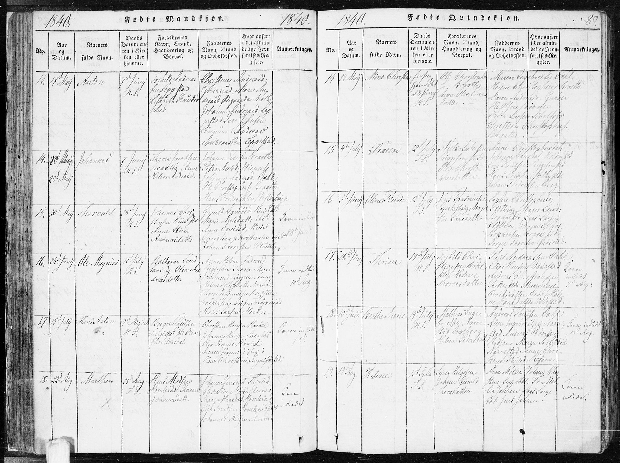 Hobøl prestekontor Kirkebøker, AV/SAO-A-2002/F/Fa/L0002: Parish register (official) no. I 2, 1814-1841, p. 89