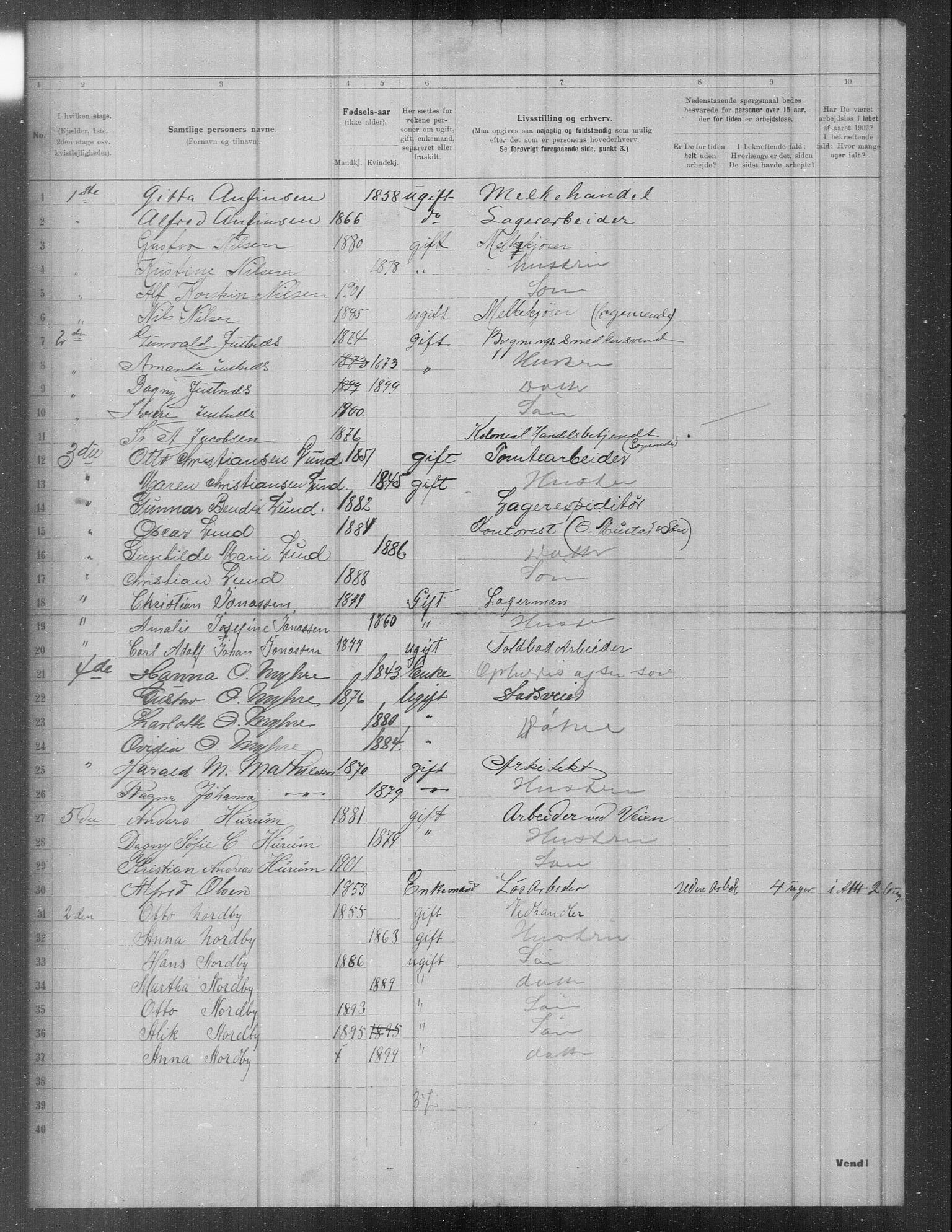 OBA, Municipal Census 1902 for Kristiania, 1902, p. 582