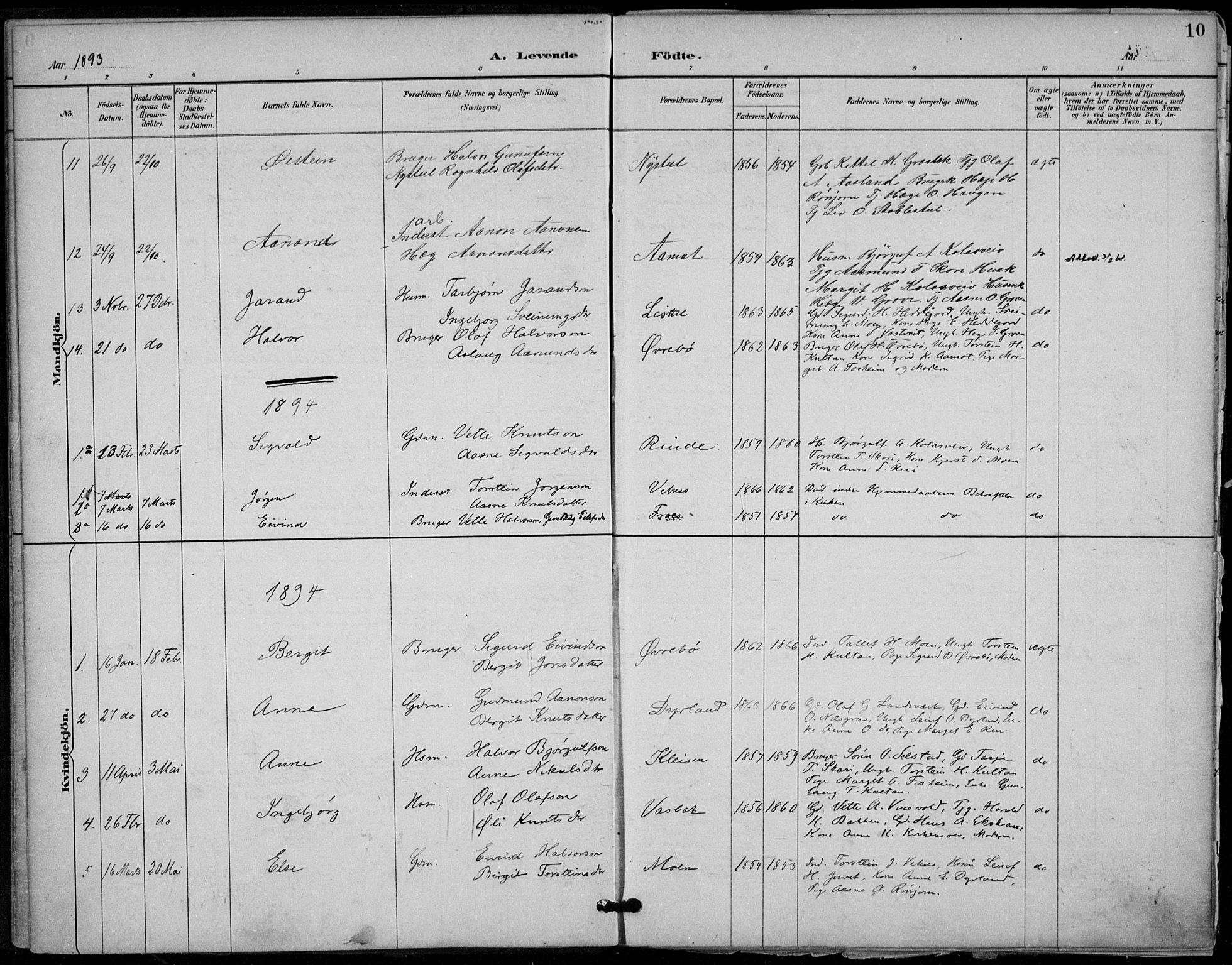 Seljord kirkebøker, SAKO/A-20/F/Fc/L0002: Parish register (official) no. III 2, 1887-1920, p. 10
