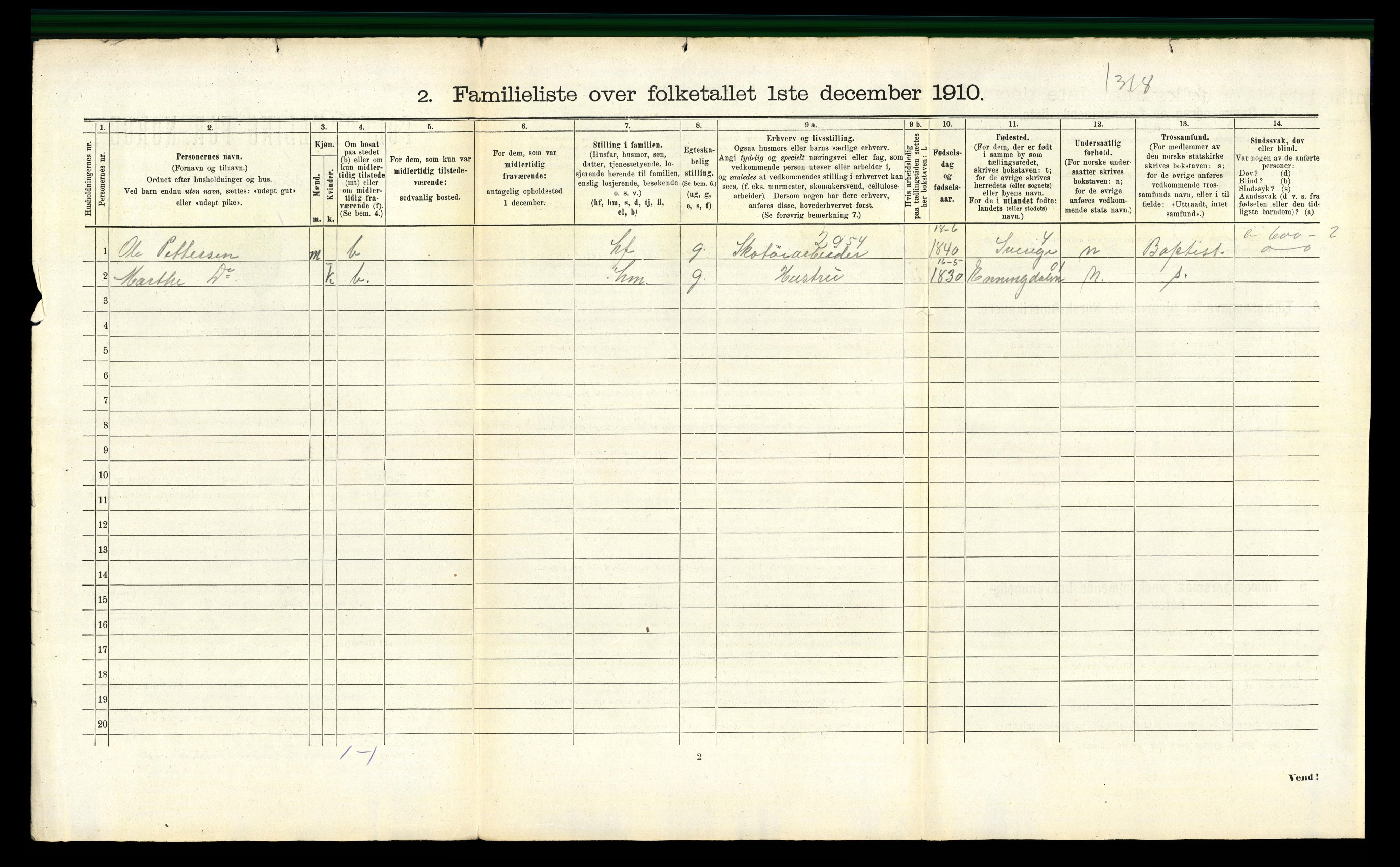 RA, 1910 census for Fredrikshald, 1910, p. 871