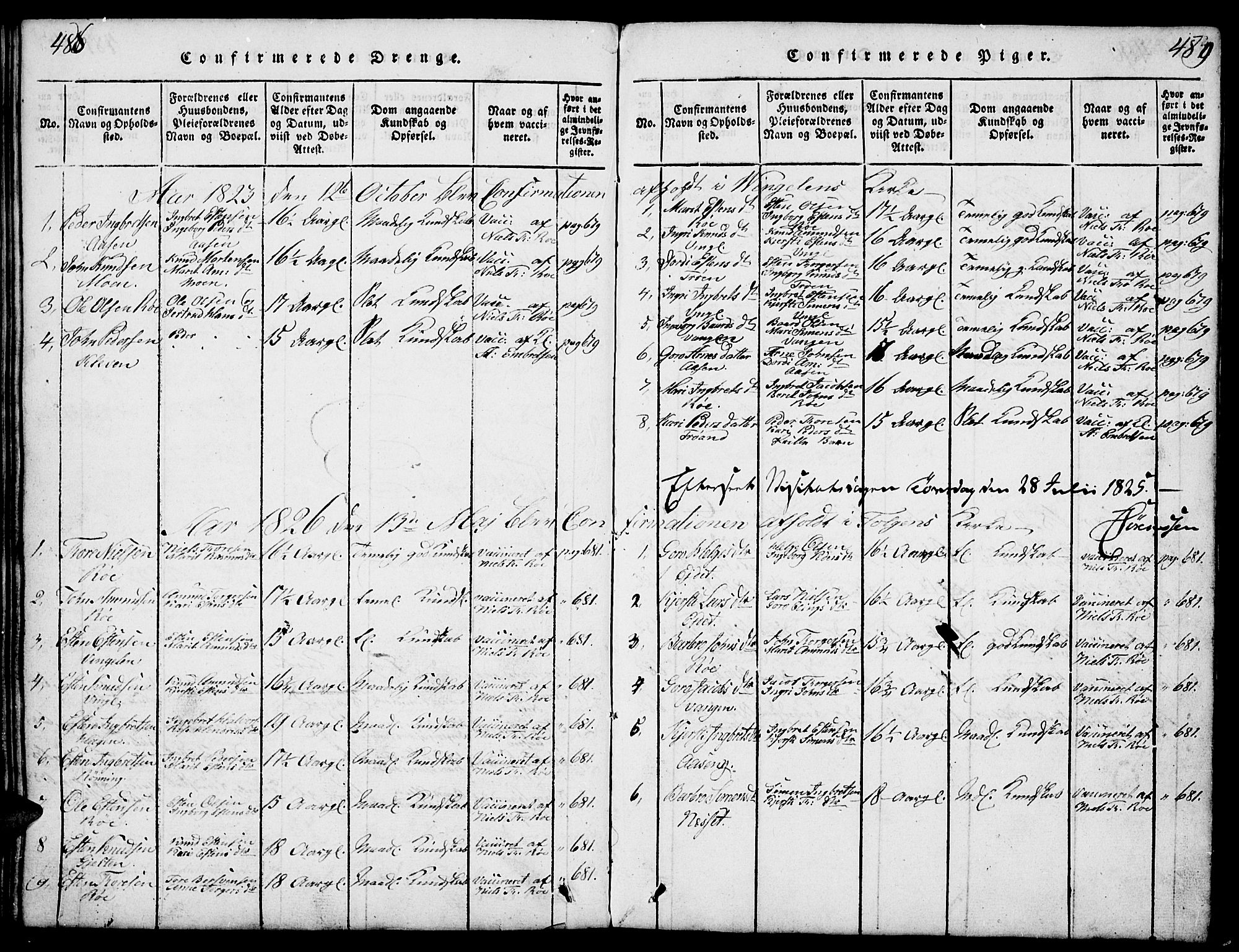 Tolga prestekontor, SAH/PREST-062/L/L0003: Parish register (copy) no. 3, 1815-1862, p. 488-489