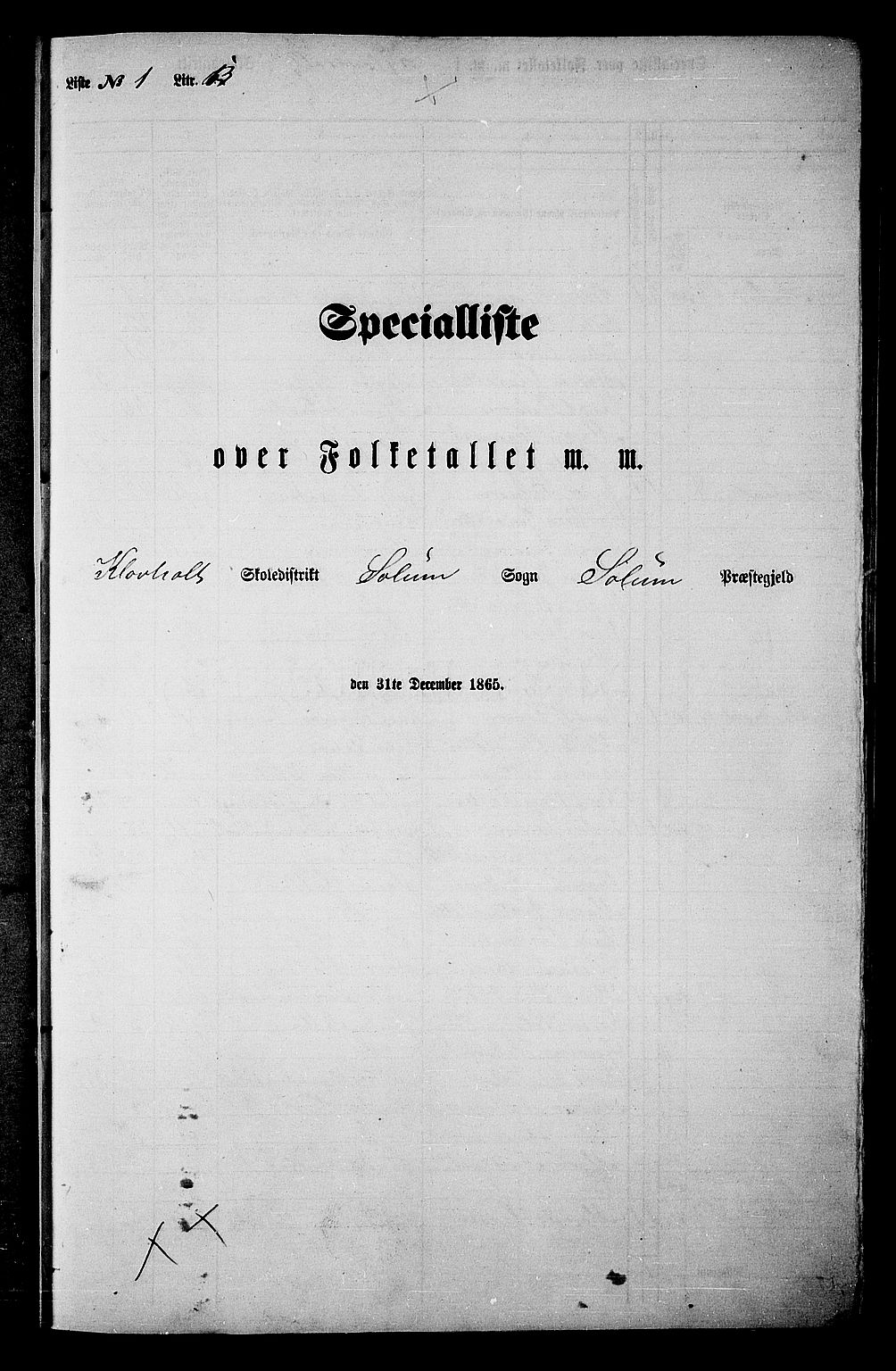 RA, 1865 census for Solum, 1865, p. 29