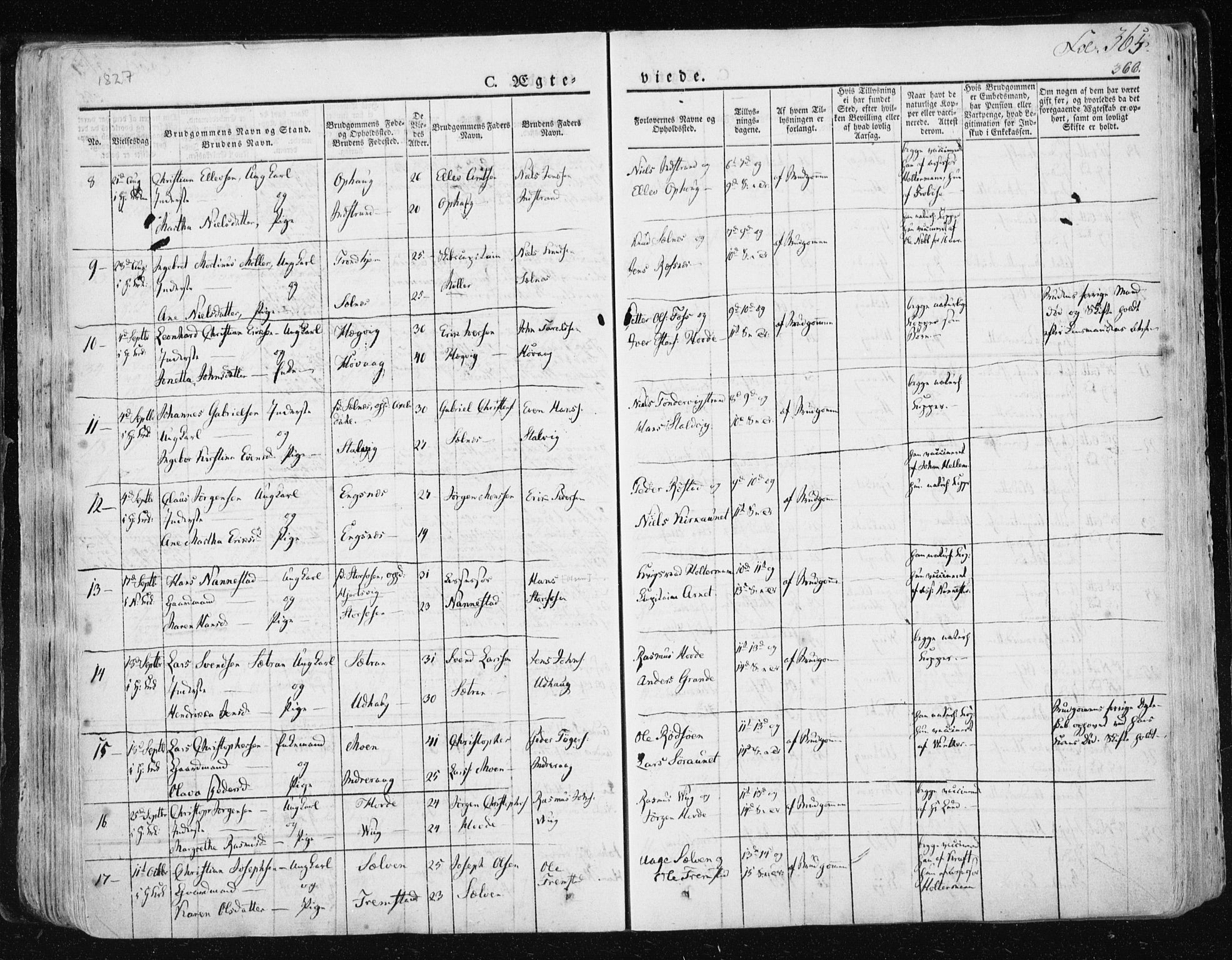 Ministerialprotokoller, klokkerbøker og fødselsregistre - Sør-Trøndelag, SAT/A-1456/659/L0735: Parish register (official) no. 659A05, 1826-1841, p. 365