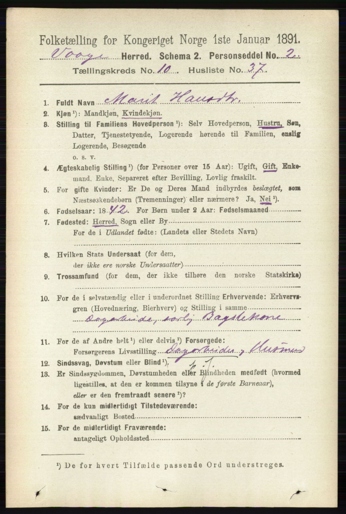 RA, 1891 census for 0515 Vågå, 1891, p. 6473