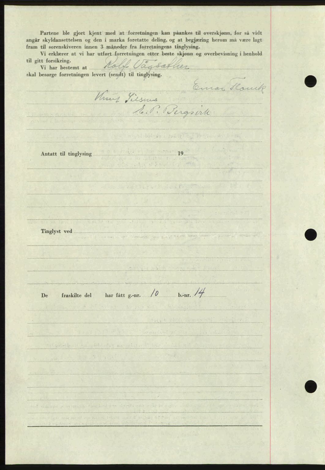 Romsdal sorenskriveri, AV/SAT-A-4149/1/2/2C: Mortgage book no. A27, 1948-1948, Diary no: : 2169/1948