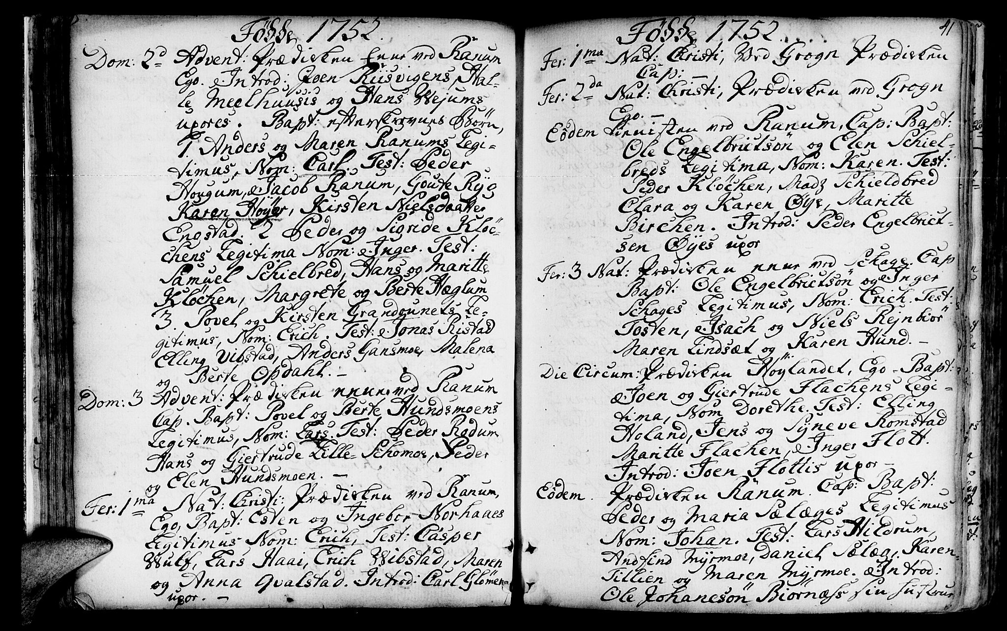 Ministerialprotokoller, klokkerbøker og fødselsregistre - Nord-Trøndelag, SAT/A-1458/764/L0542: Parish register (official) no. 764A02, 1748-1779, p. 41