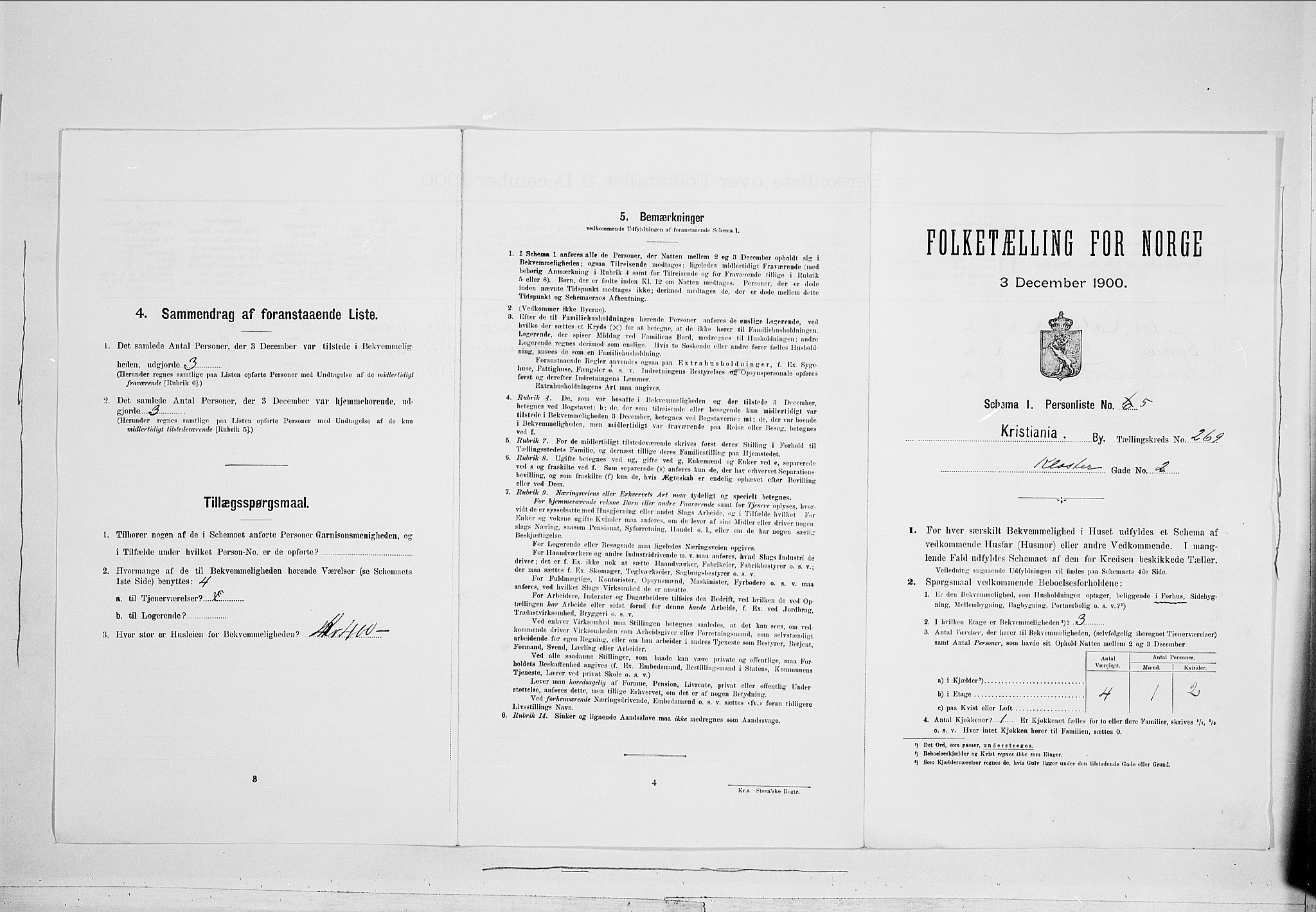 SAO, 1900 census for Kristiania, 1900, p. 48257