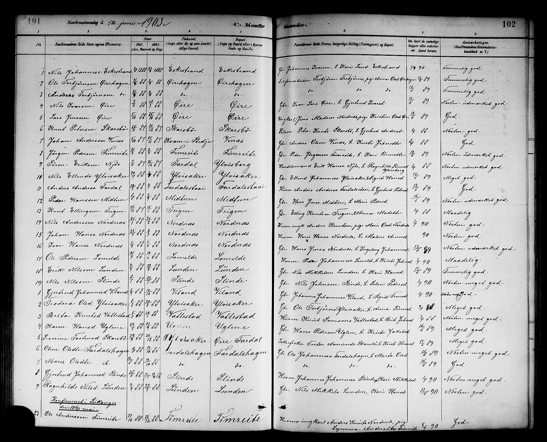 Sogndal sokneprestembete, AV/SAB-A-81301/H/Hab/Habc/L0002: Parish register (copy) no. C 2, 1884-1910, p. 102