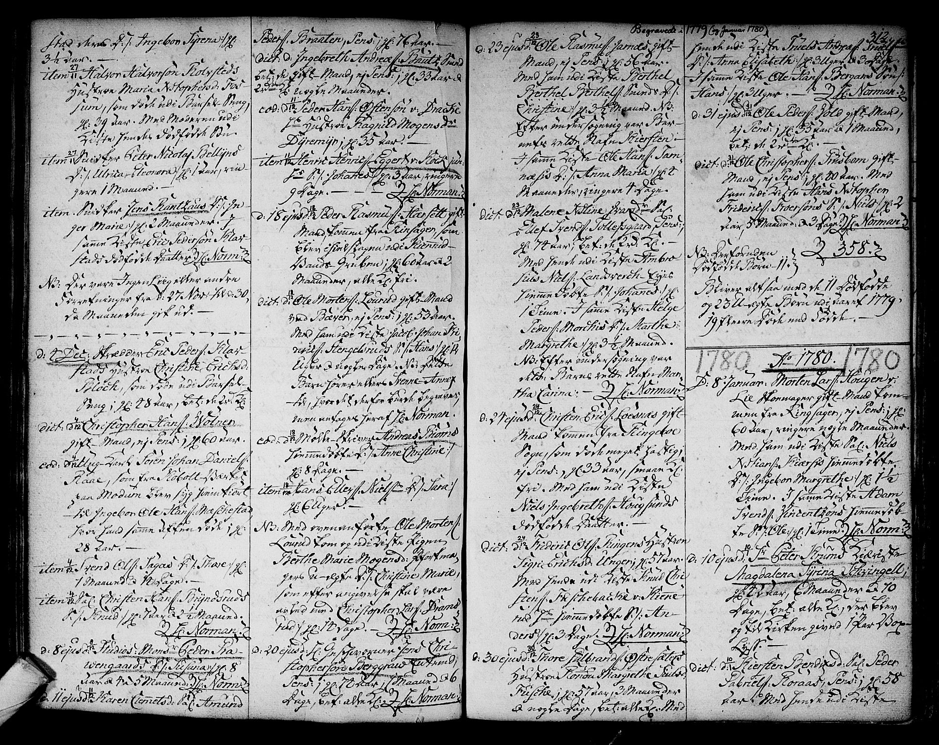 Kongsberg kirkebøker, SAKO/A-22/F/Fa/L0005: Parish register (official) no. I 5, 1769-1782, p. 312
