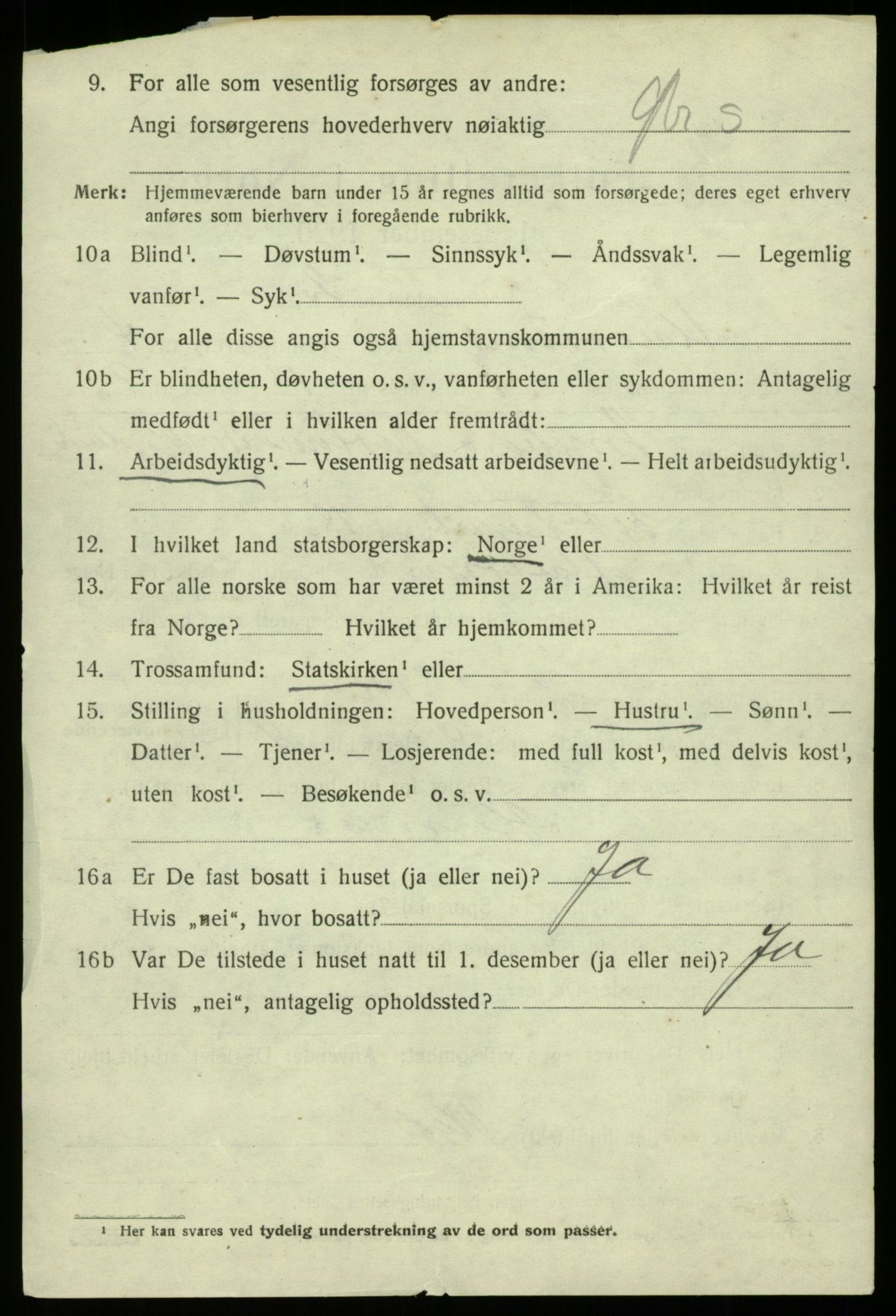 SAB, 1920 census for Alversund, 1920, p. 2661