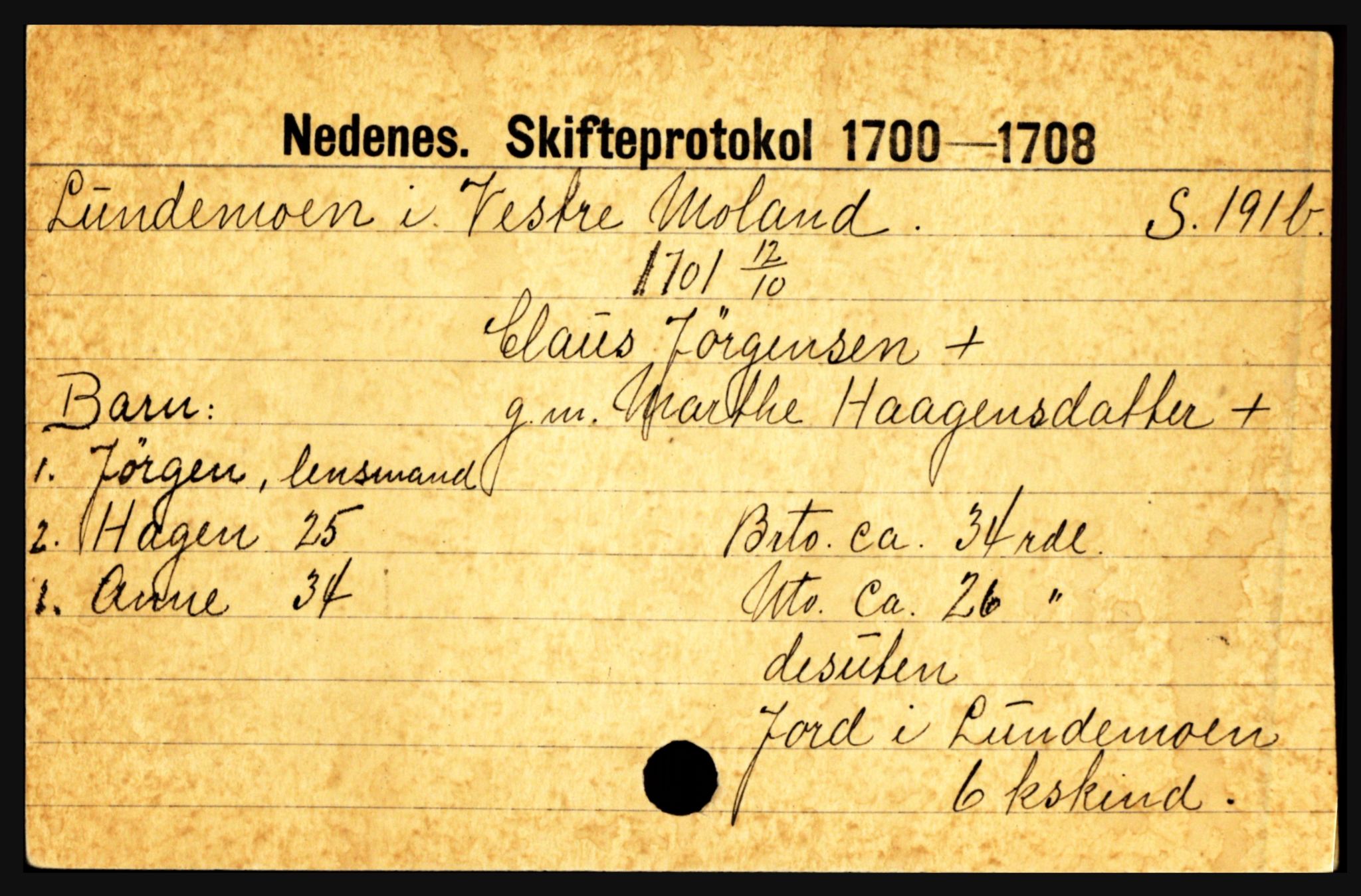 Nedenes sorenskriveri før 1824, AV/SAK-1221-0007/H, p. 18411