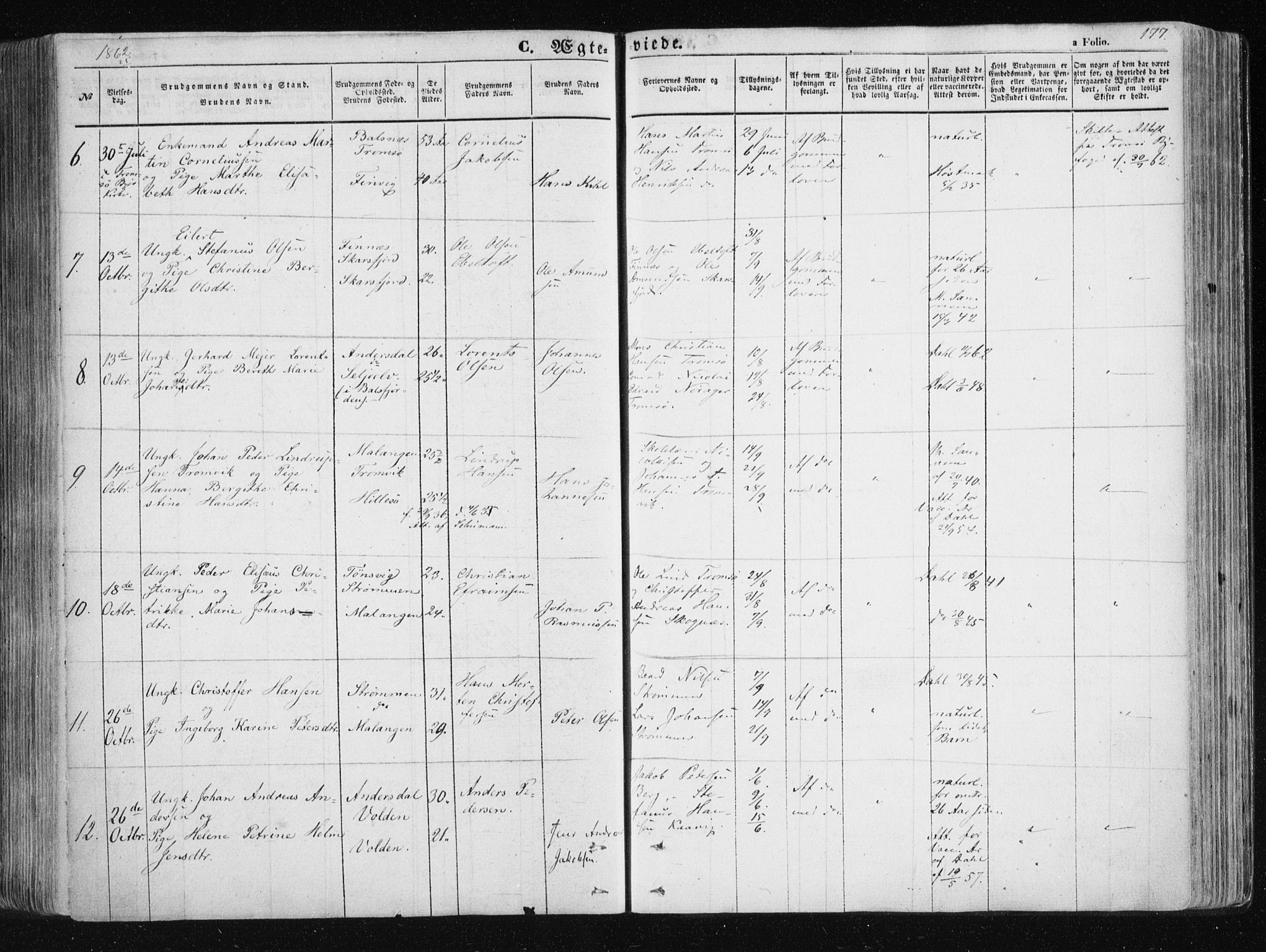Tromsøysund sokneprestkontor, SATØ/S-1304/G/Ga/L0001kirke: Parish register (official) no. 1, 1856-1867, p. 177